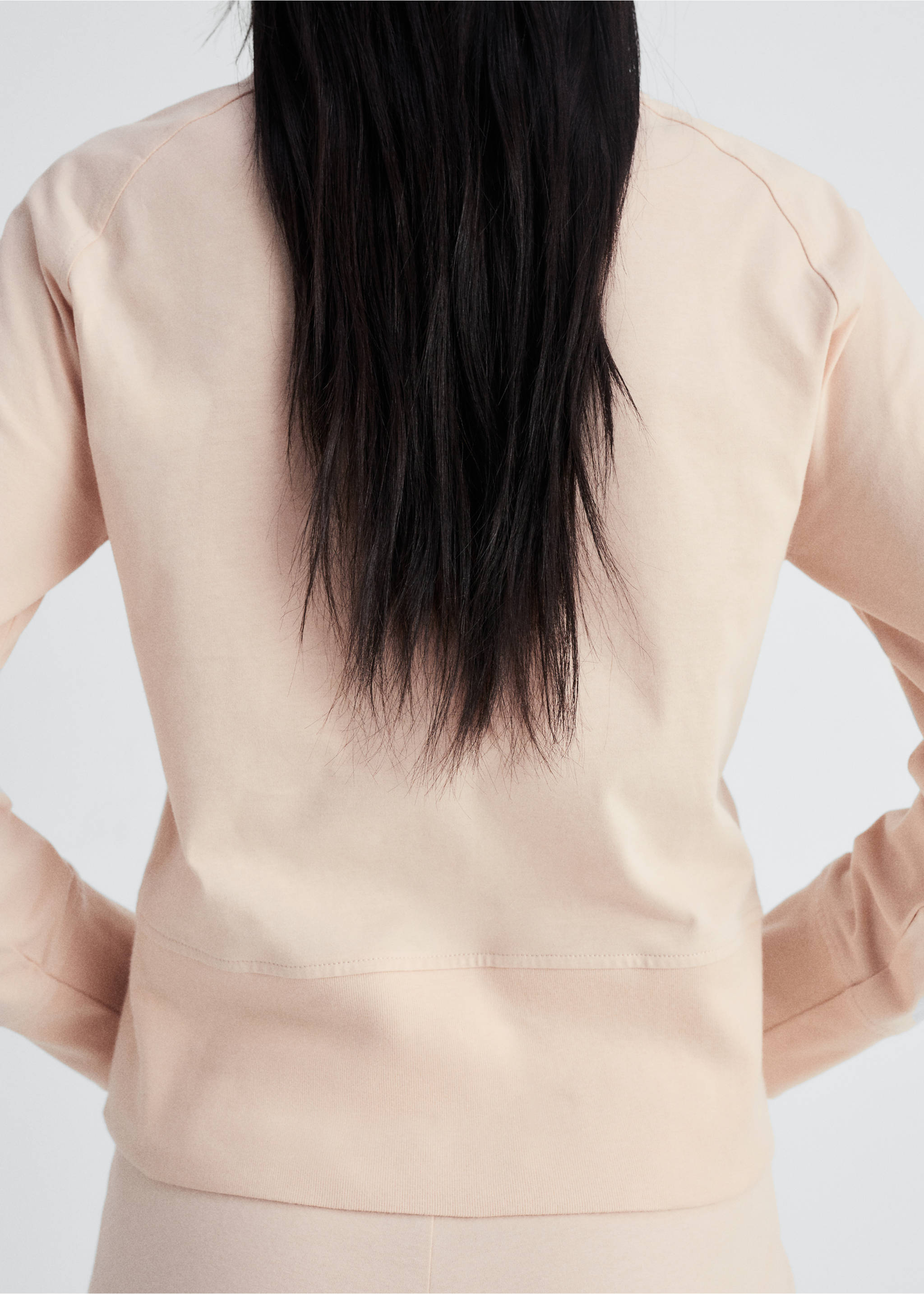 Cotton sweatshirt with soft finish - Reverse of the article, Salmon. Ref: 87092970-00.