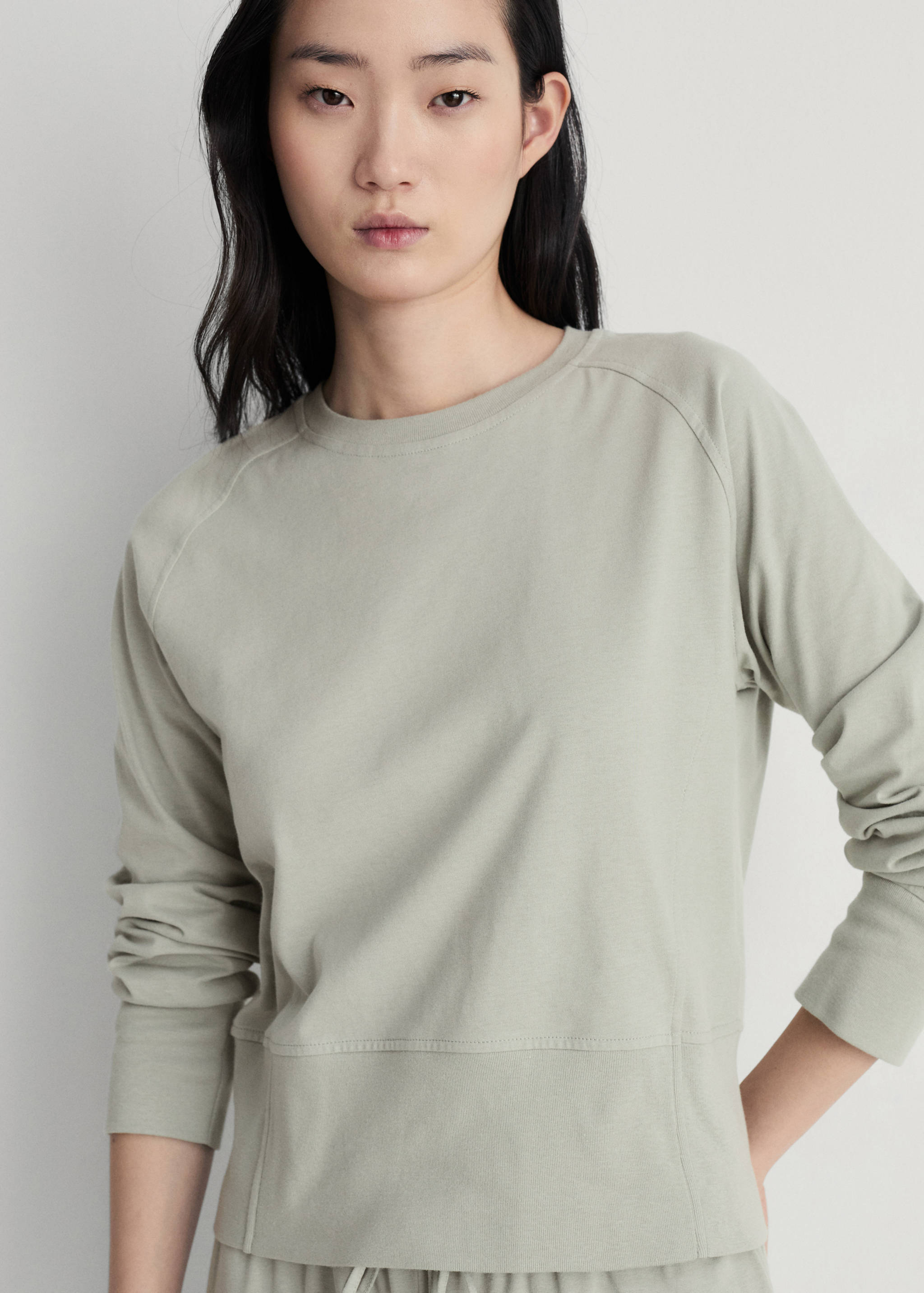 Baumwoll-Sweatshirt mit Soft-Finish - Allgemeine Ansicht