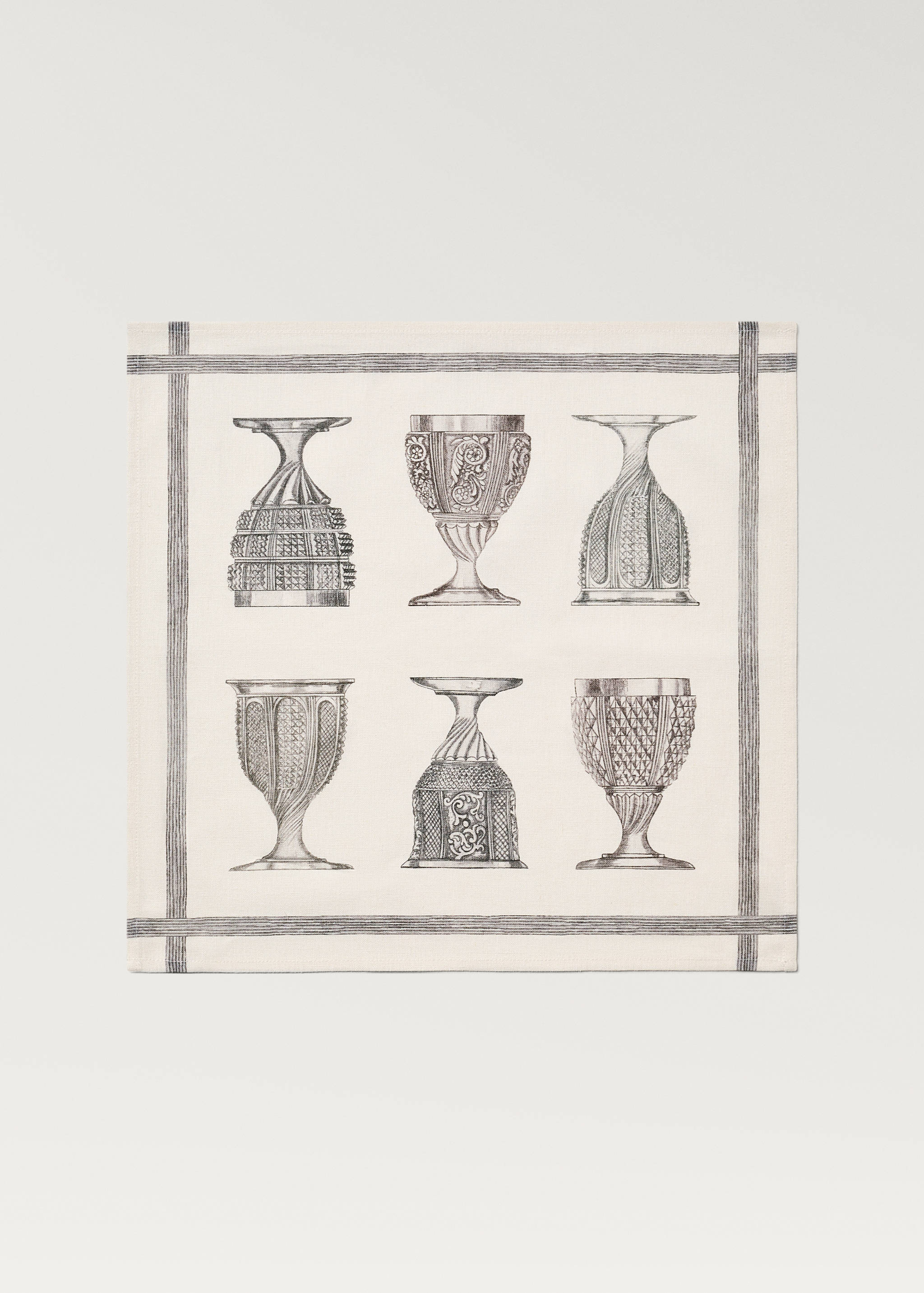 Servietten aus Leinen und Baumwolle mit Gläser-Motiv - Artikel ohne Model