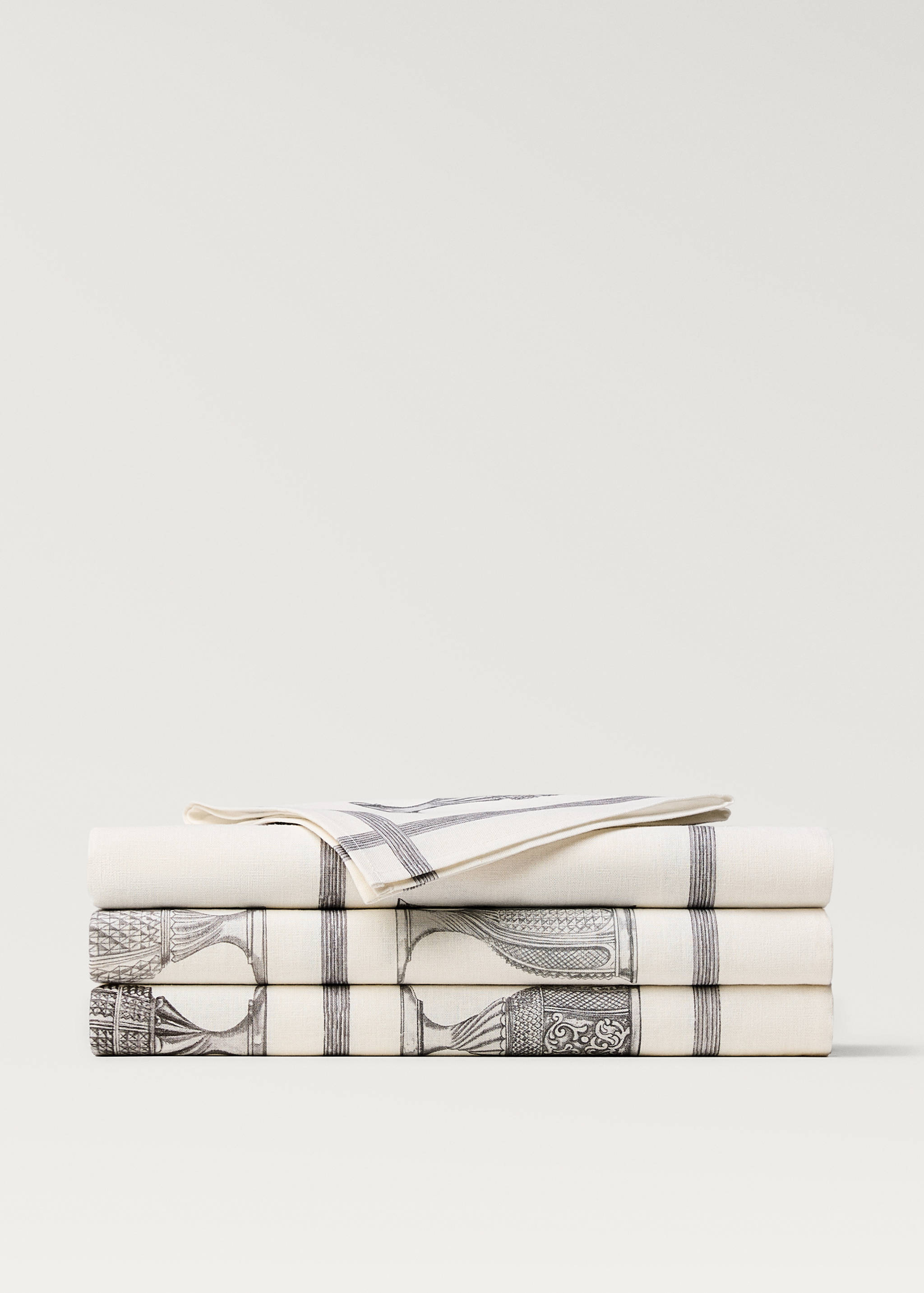 Servietten aus Leinen und Baumwolle mit Gläser-Motiv - Detail des Artikels 3