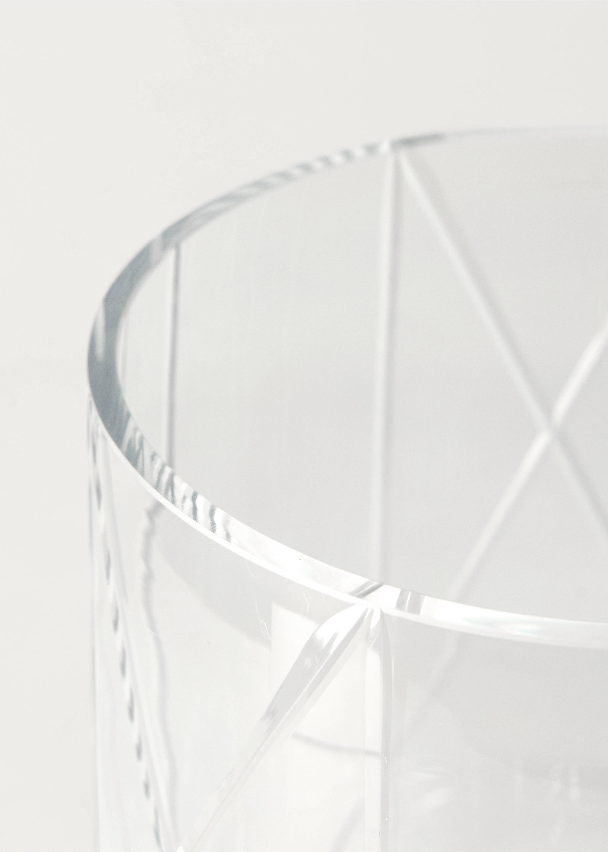 Hand-blown carved glass vase - Details of the article 1, Ice Grey. Ref: 87092976-00.