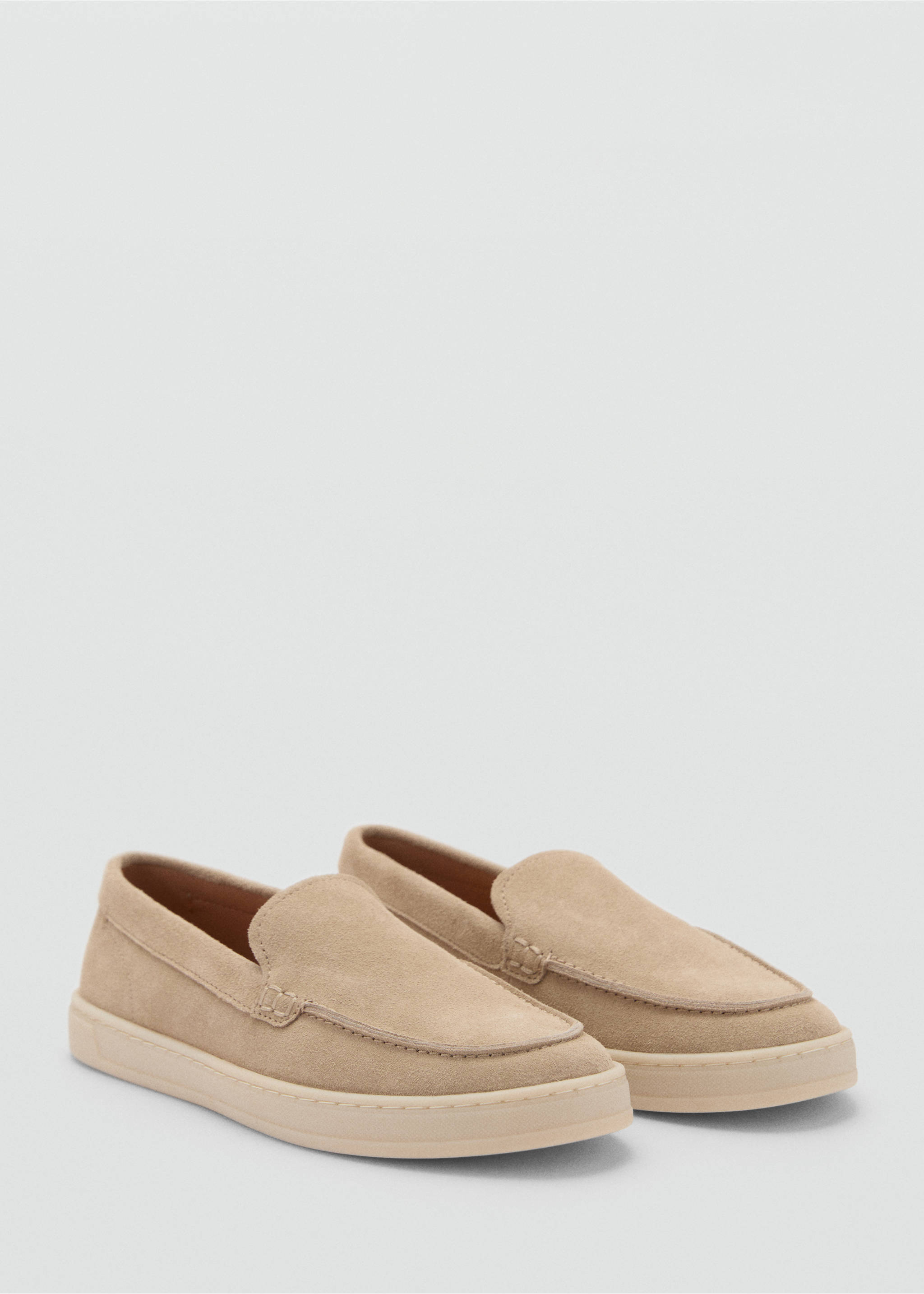 Schuh aus Rauleder - Mittlere Ansicht, Sandfarben. Ref: 87093268-00.