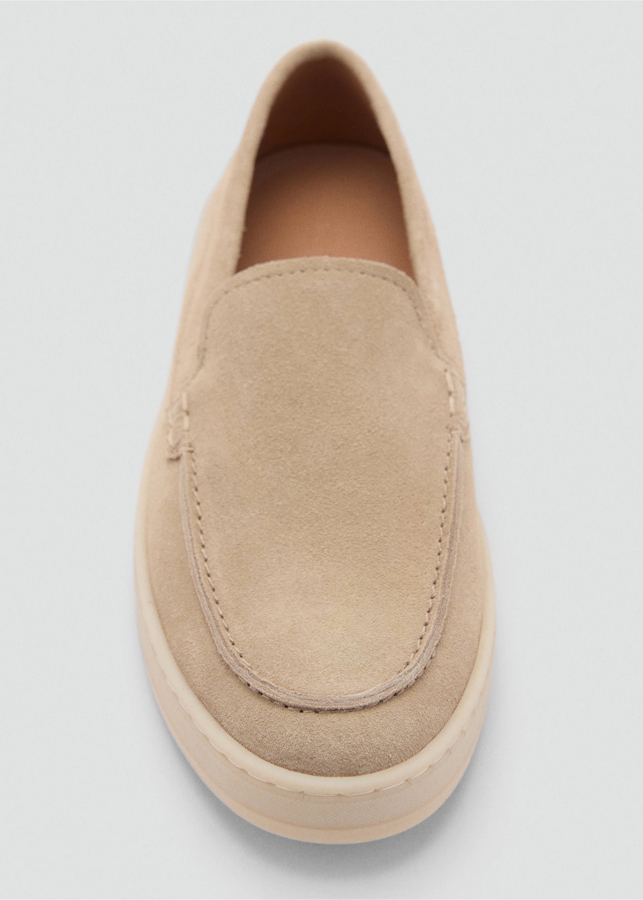 Schuh aus Rauleder - Detail des Artikels 2, Sandfarben. Ref: 87093268-00.