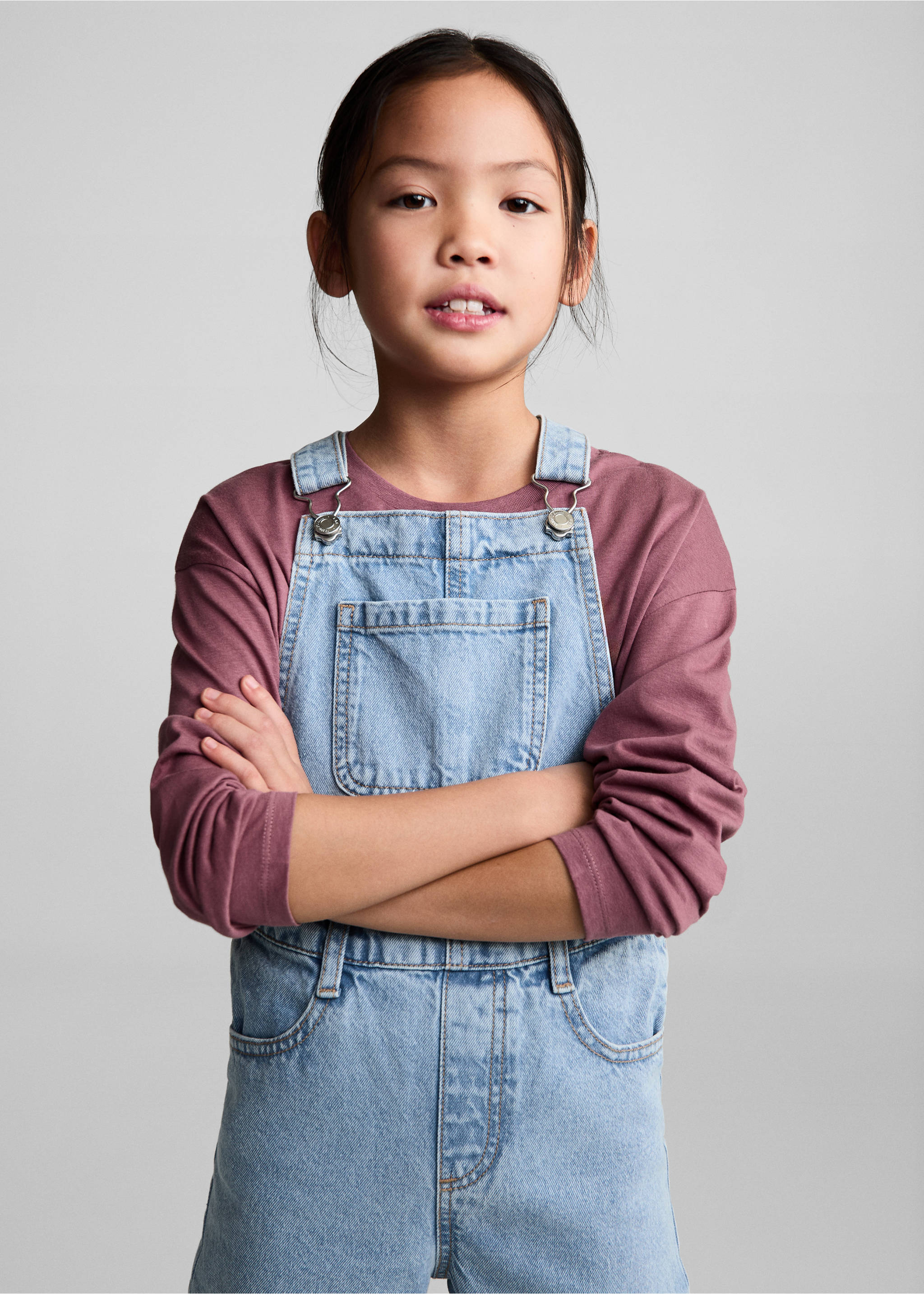 Long denim dungarees - Medium plane, Medium Blue. Ref: 87093269-00.