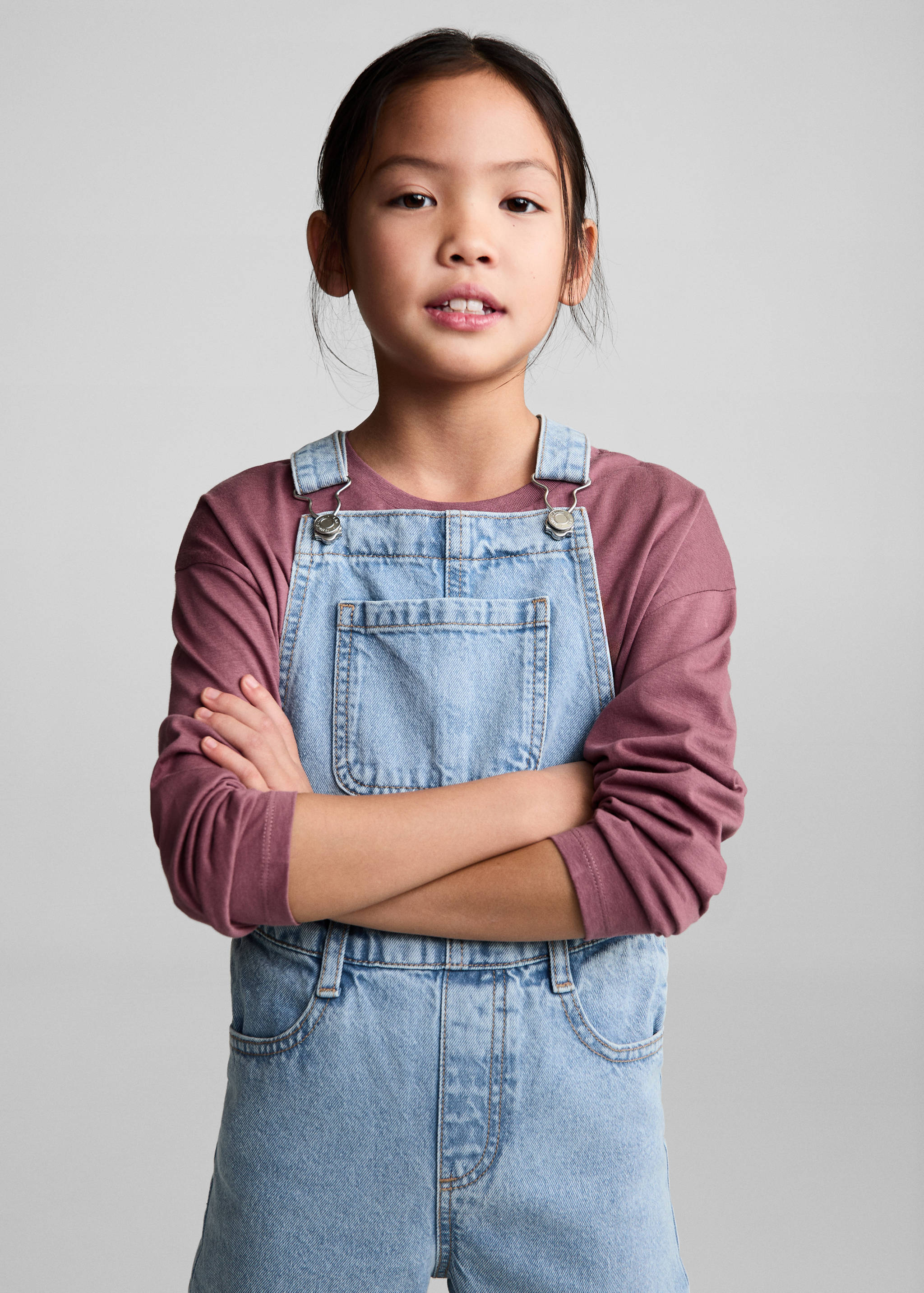 Long denim dungarees - Medium plane