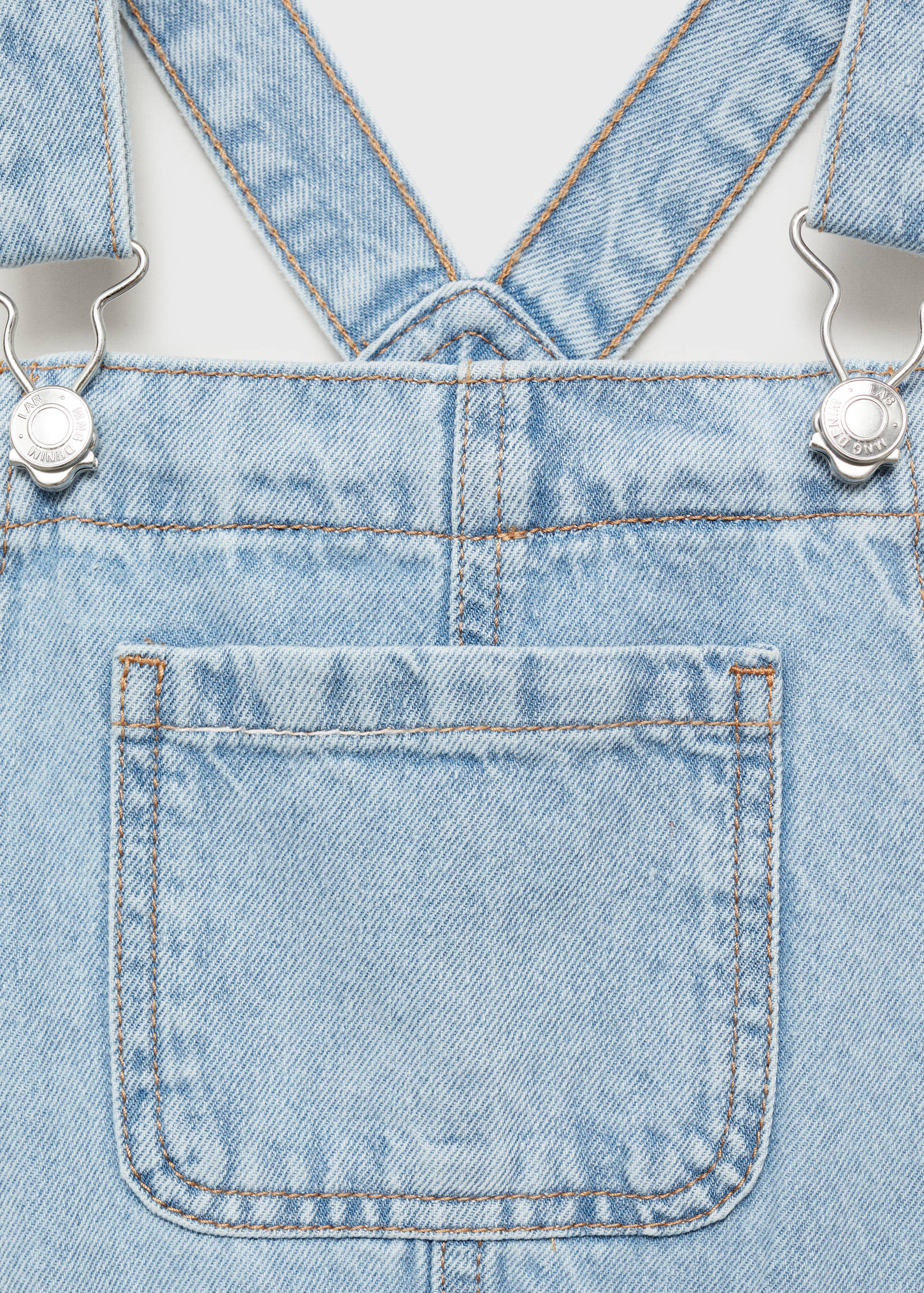 Long denim dungarees - Details of the article 8