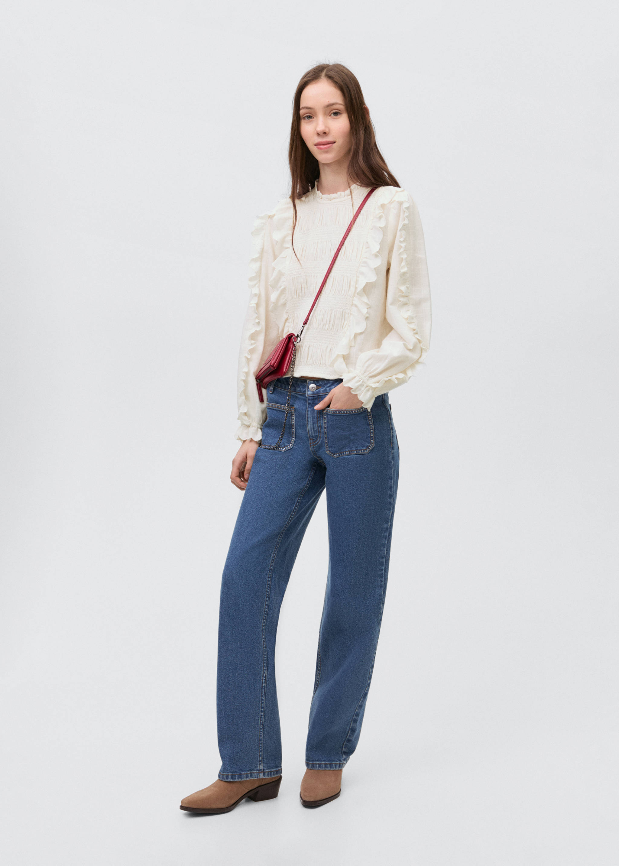 Ruched blouse with ruffles - General plane