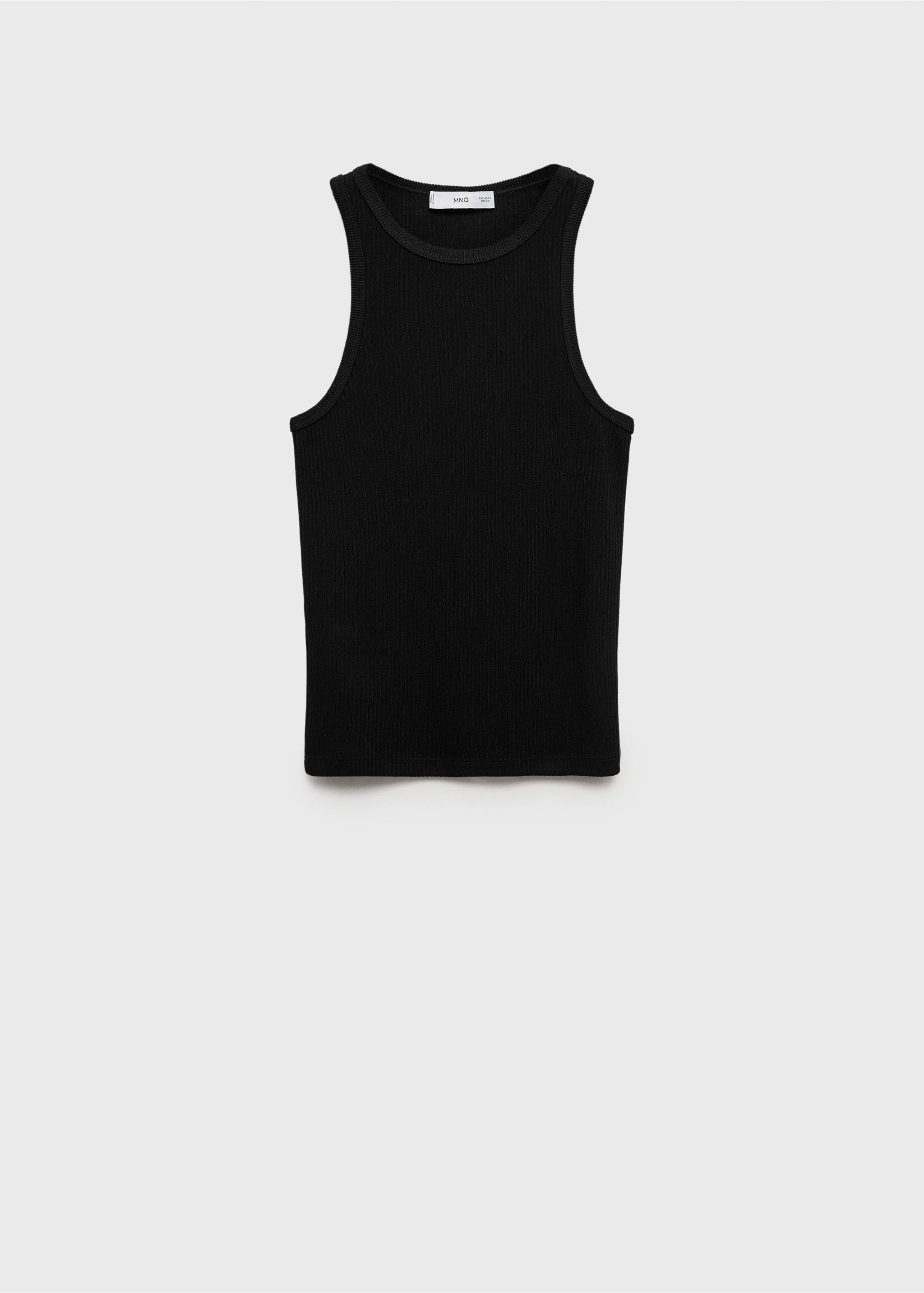 Geripptes Feinstrick-Top - Artikel ohne Model, Schwarz. Ref: 87093279-00.