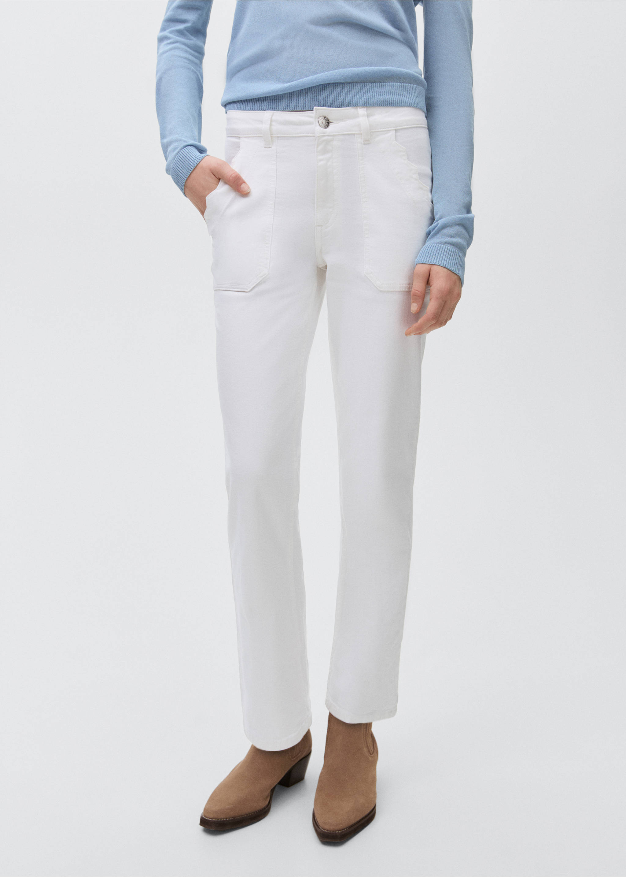 Slim Fit-Jeans - Mittlere Ansicht, Weiß. Ref: 87093280-00.