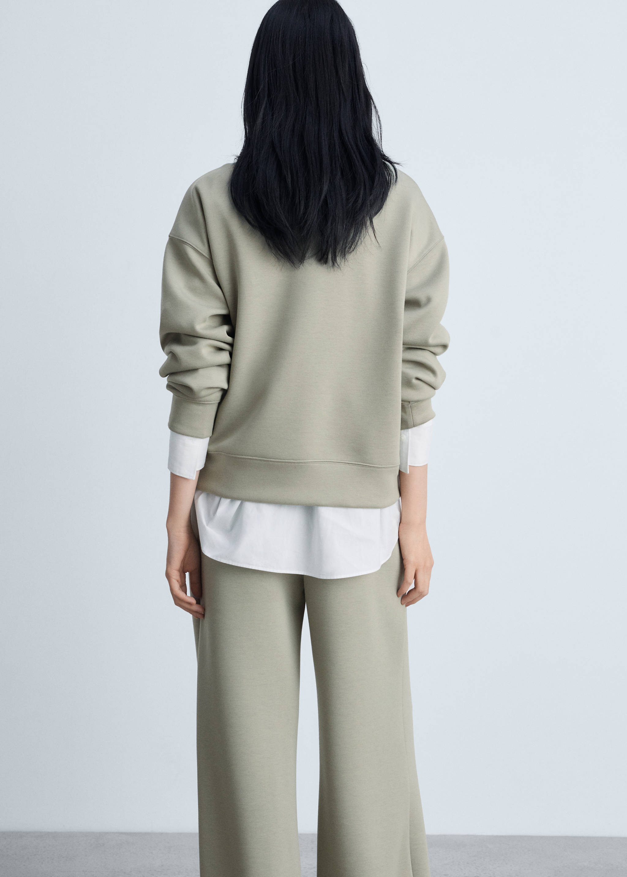 Knitted zip-neck sweatshirt - Reverse of the article