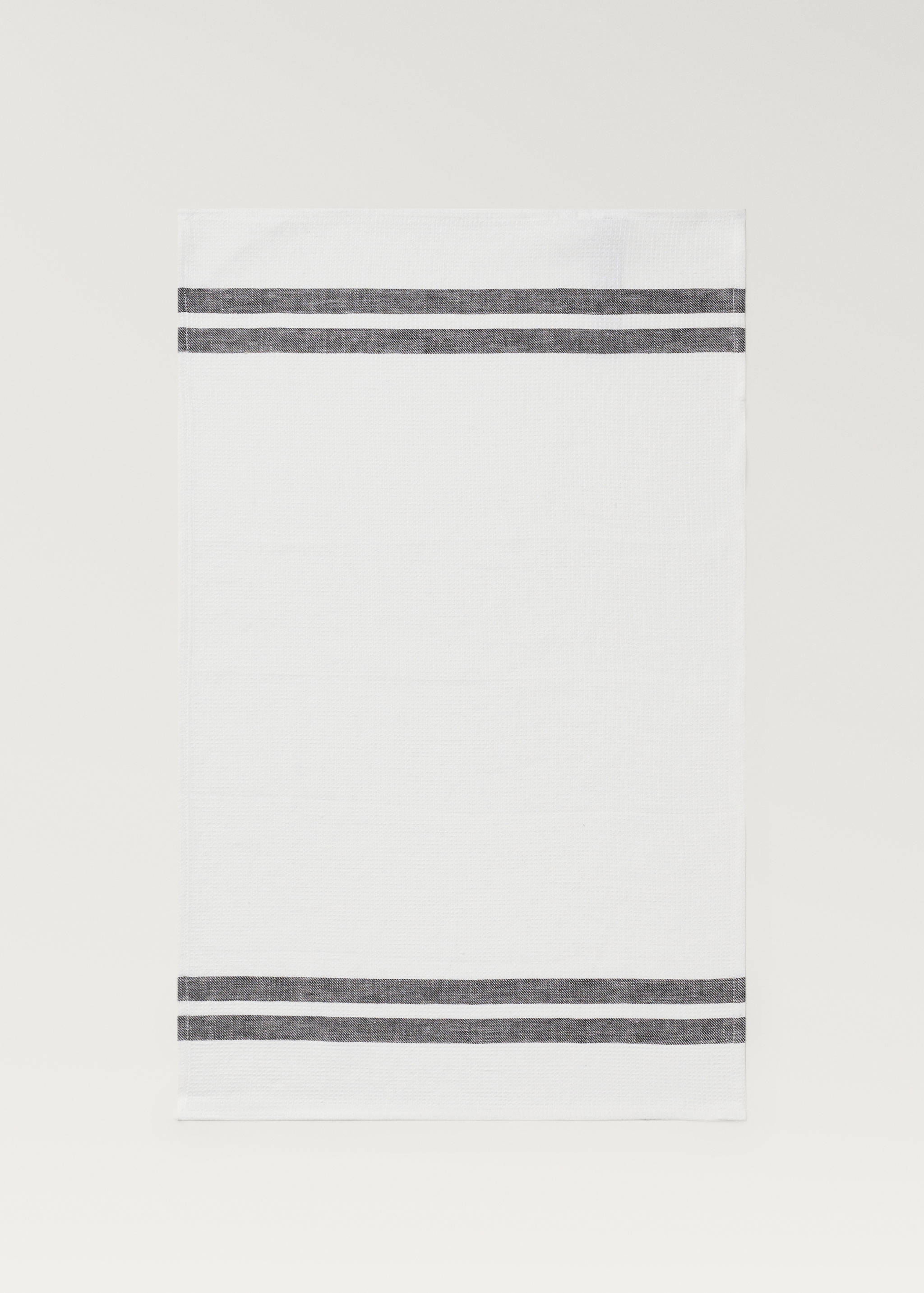 Gestreiftes Geschirrhandtuch aus Leinen mit Waffel-Piqué - Detail des Artikels 1