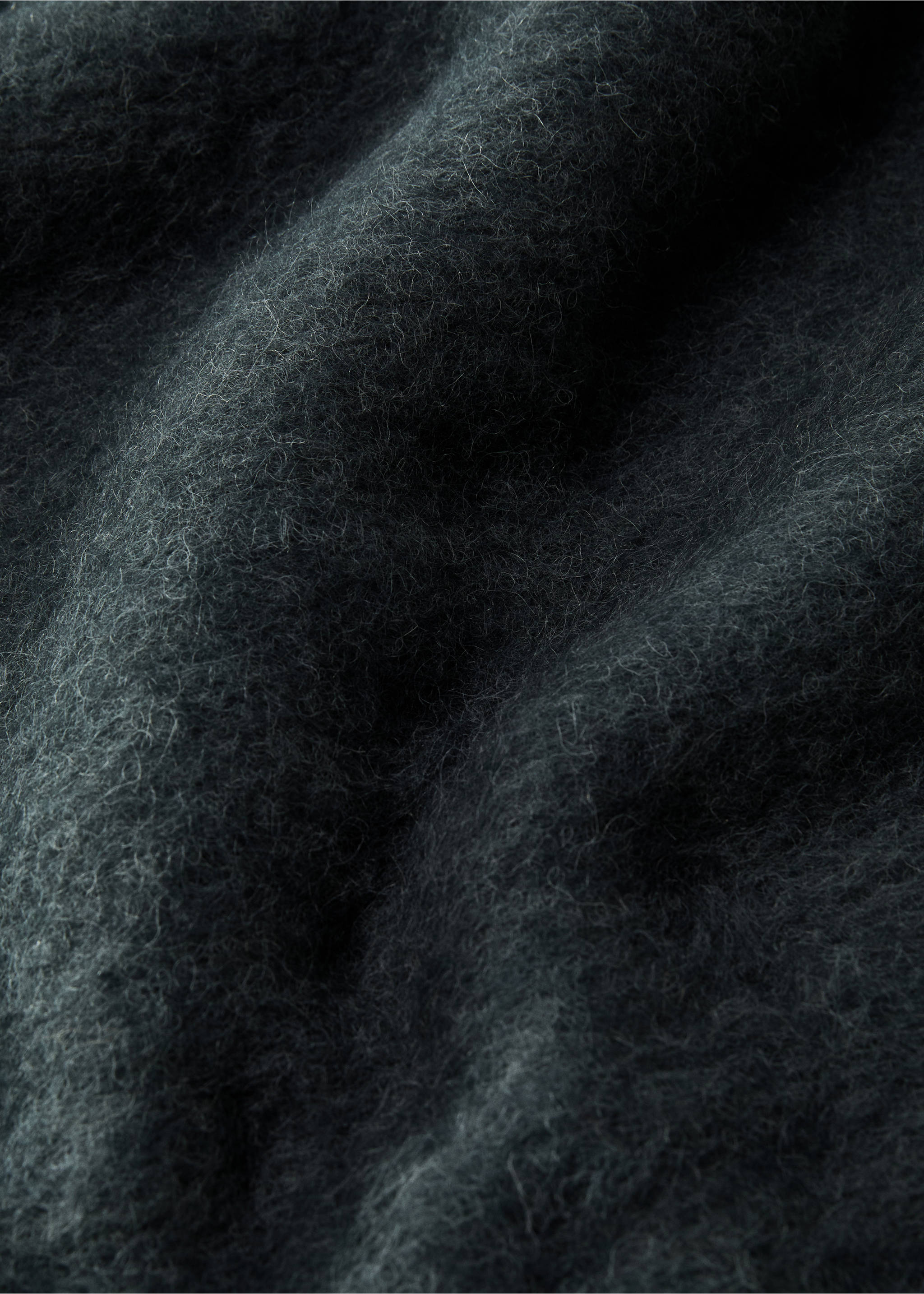 Carded wool blanket - Details of the article 2, Blue. Ref: 87093314-00.