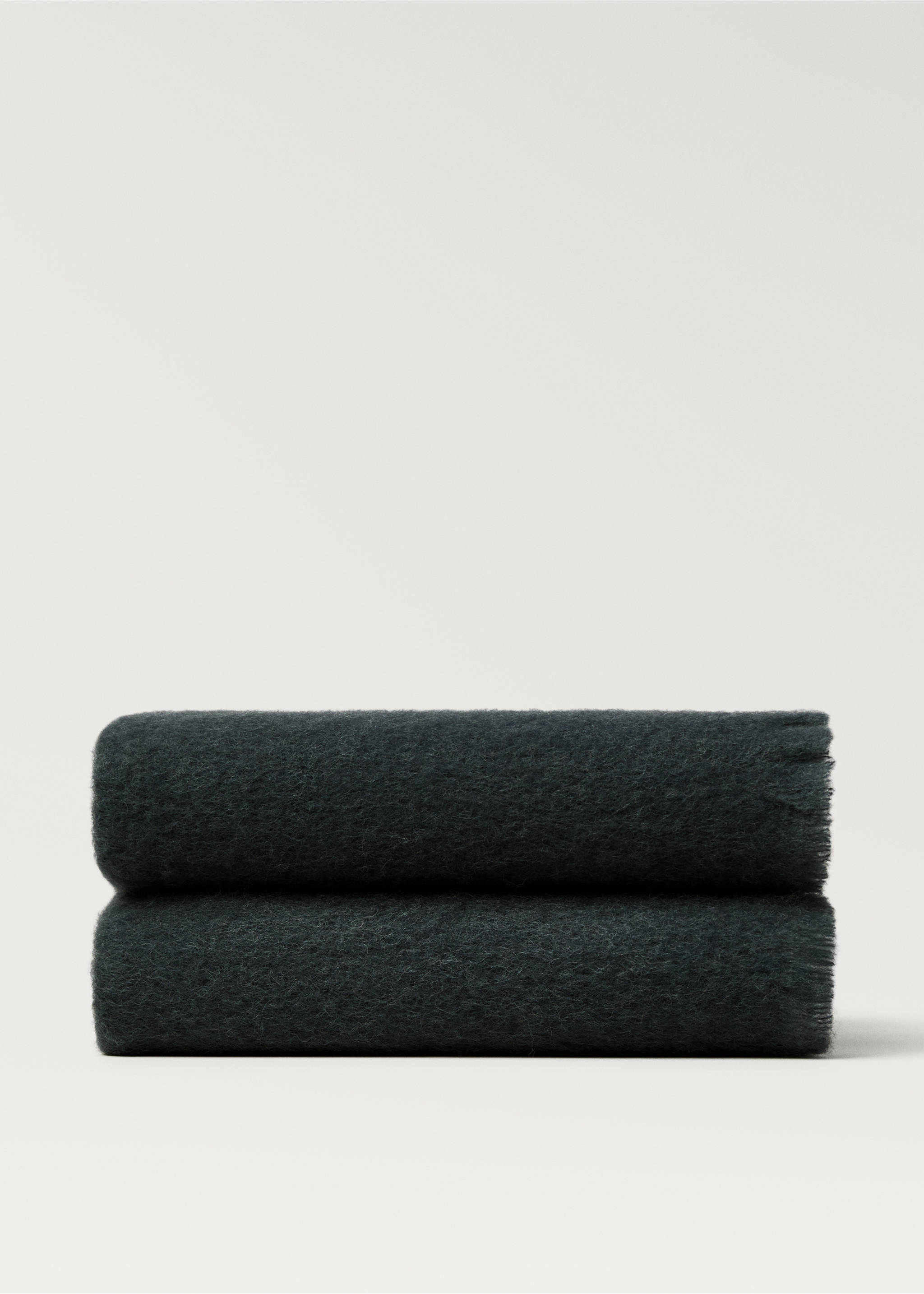 Carded wool blanket - Article without model, Blue. Ref: 87093314-00.