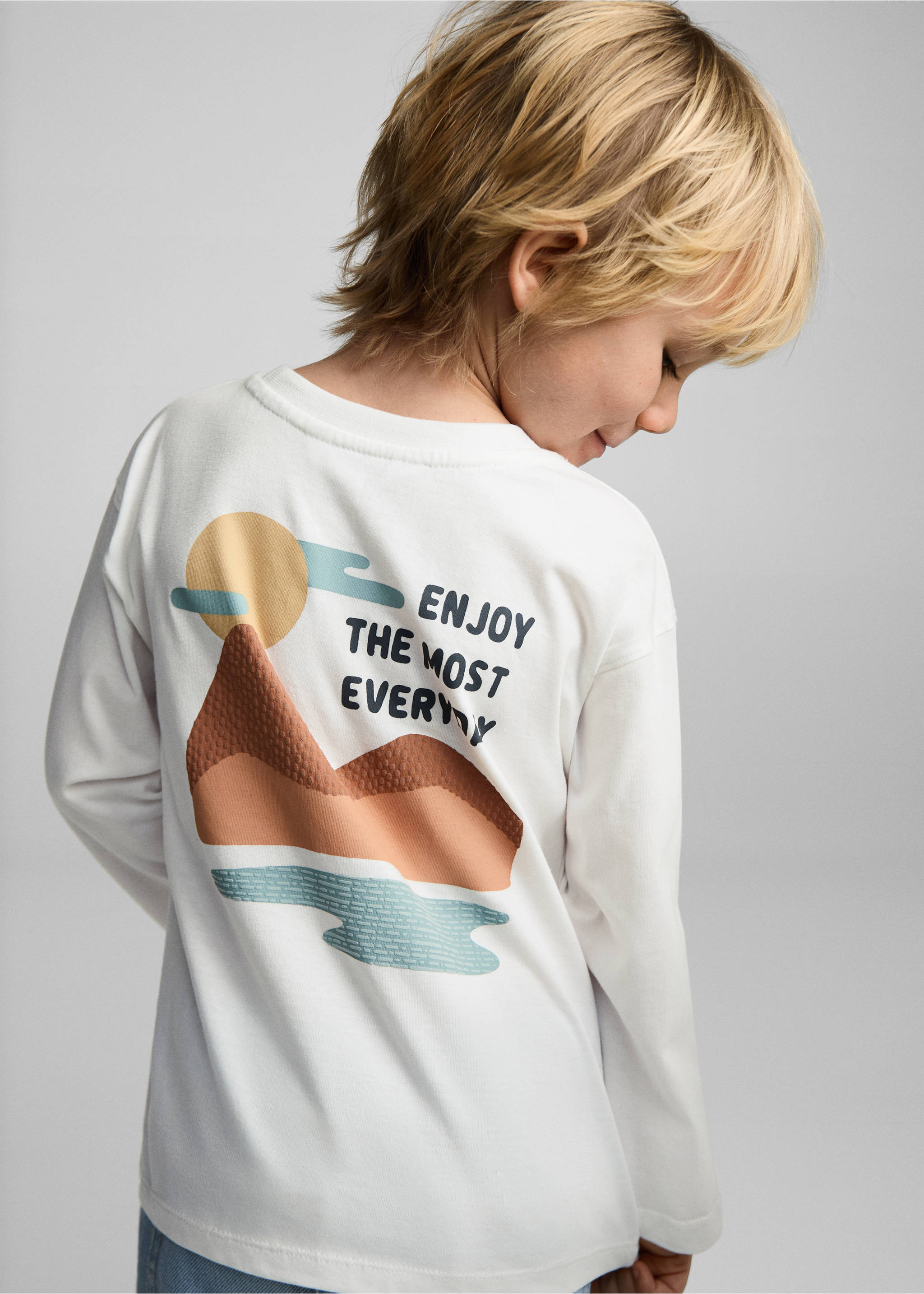 Printed cotton-blend T-shirt - Reverse of the article, Off White. Ref: 87093640-00.