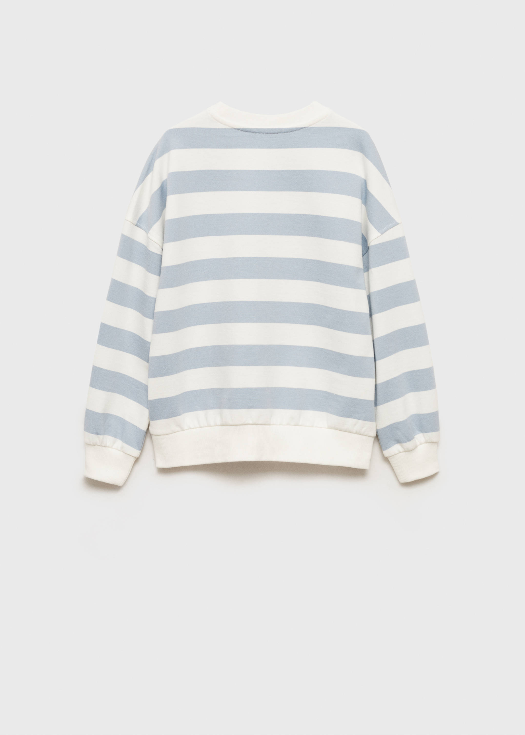 Randig sweatshirt i bomull - Artikelns baksida, Himmelblå. Ref: 87093642-00.