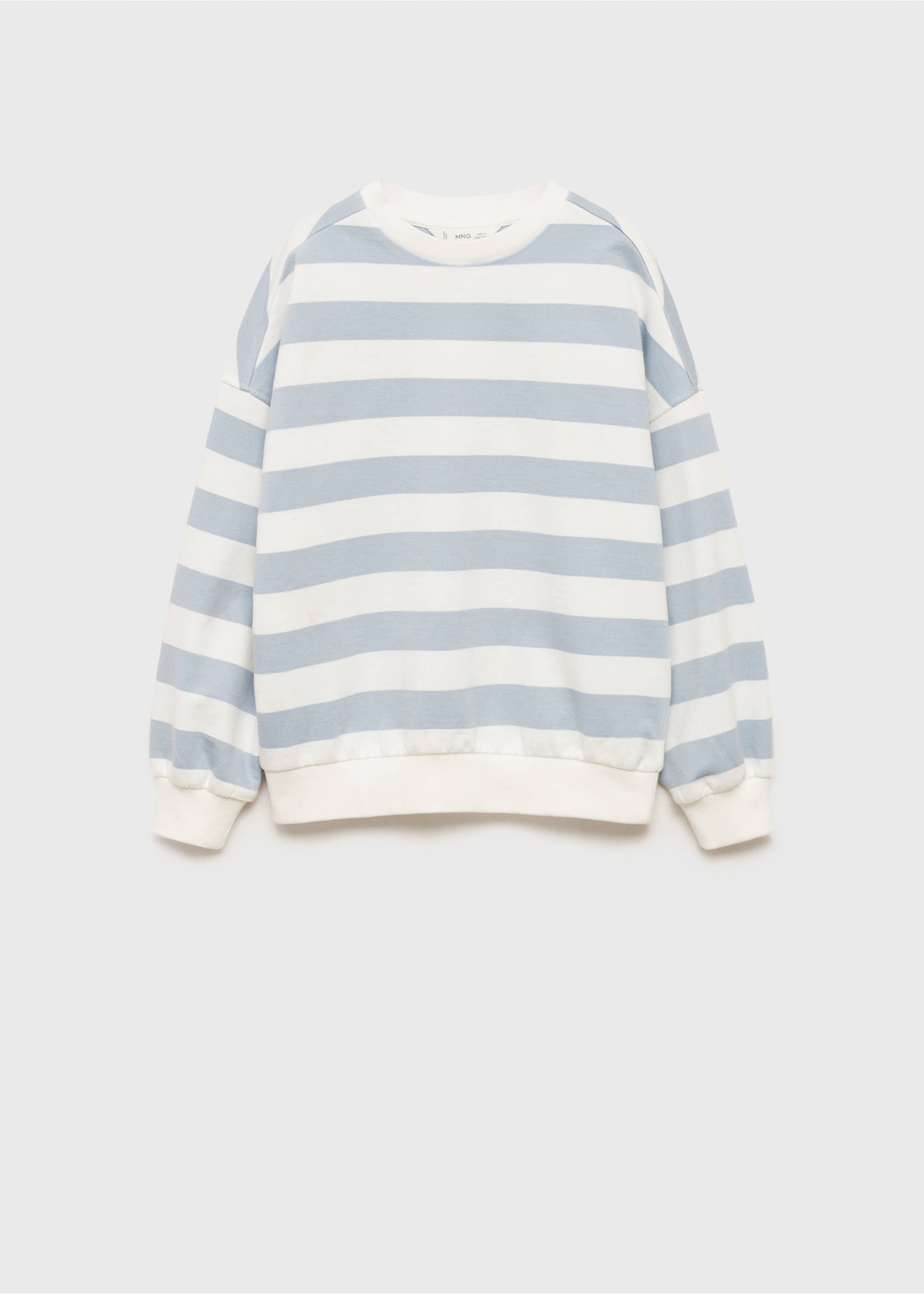 Randig sweatshirt i bomull - Artikel utan modell, Himmelblå. Ref: 87093642-00.