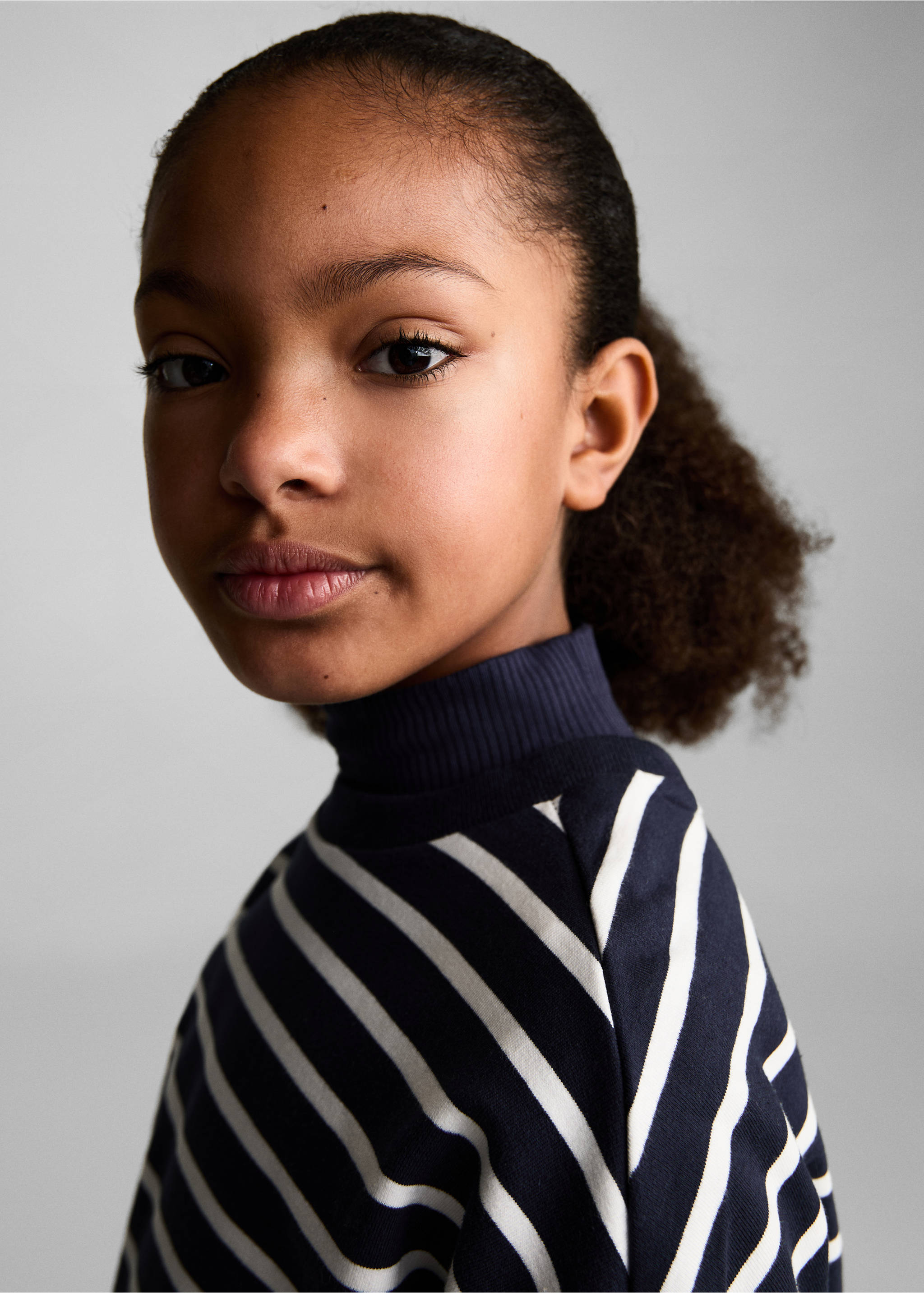 Striped cotton-blend sweatshirt - Details of the article 1, Dark Navy. Ref: 87093642-00.