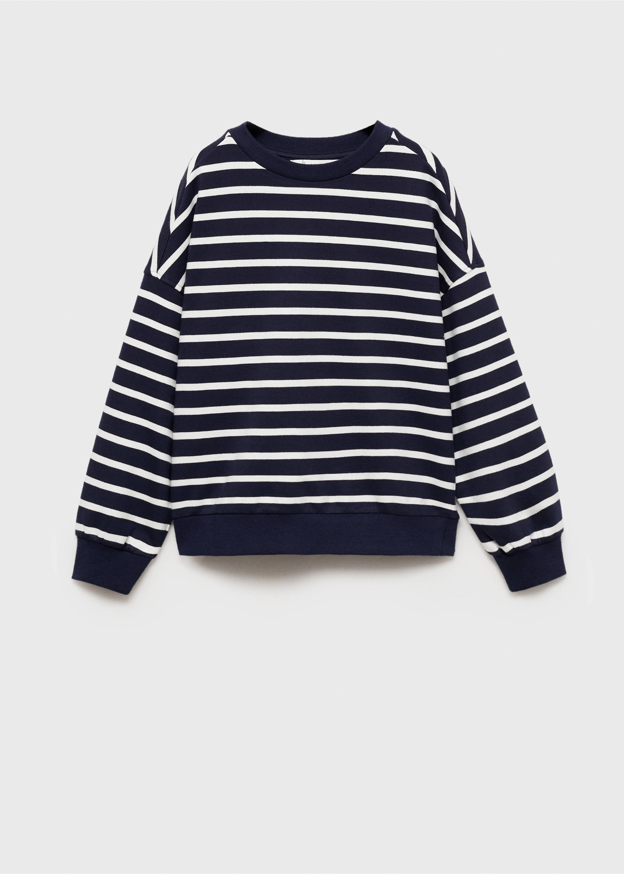 Striped cotton-blend sweatshirt - Article without model, Dark Navy. Ref: 87093642-00.