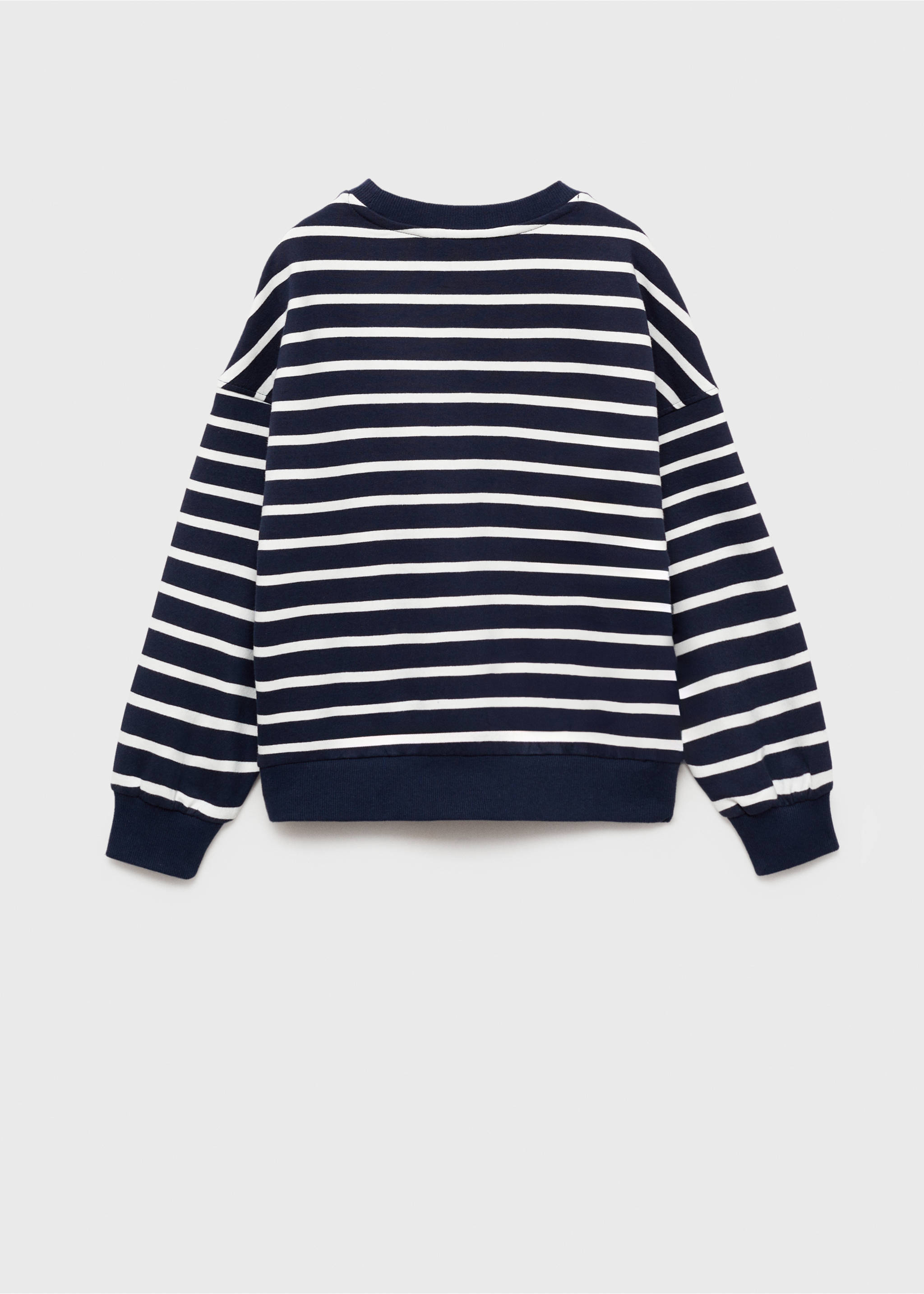 Striped cotton-blend sweatshirt - Reverse of the article, Dark Navy. Ref: 87093642-00.