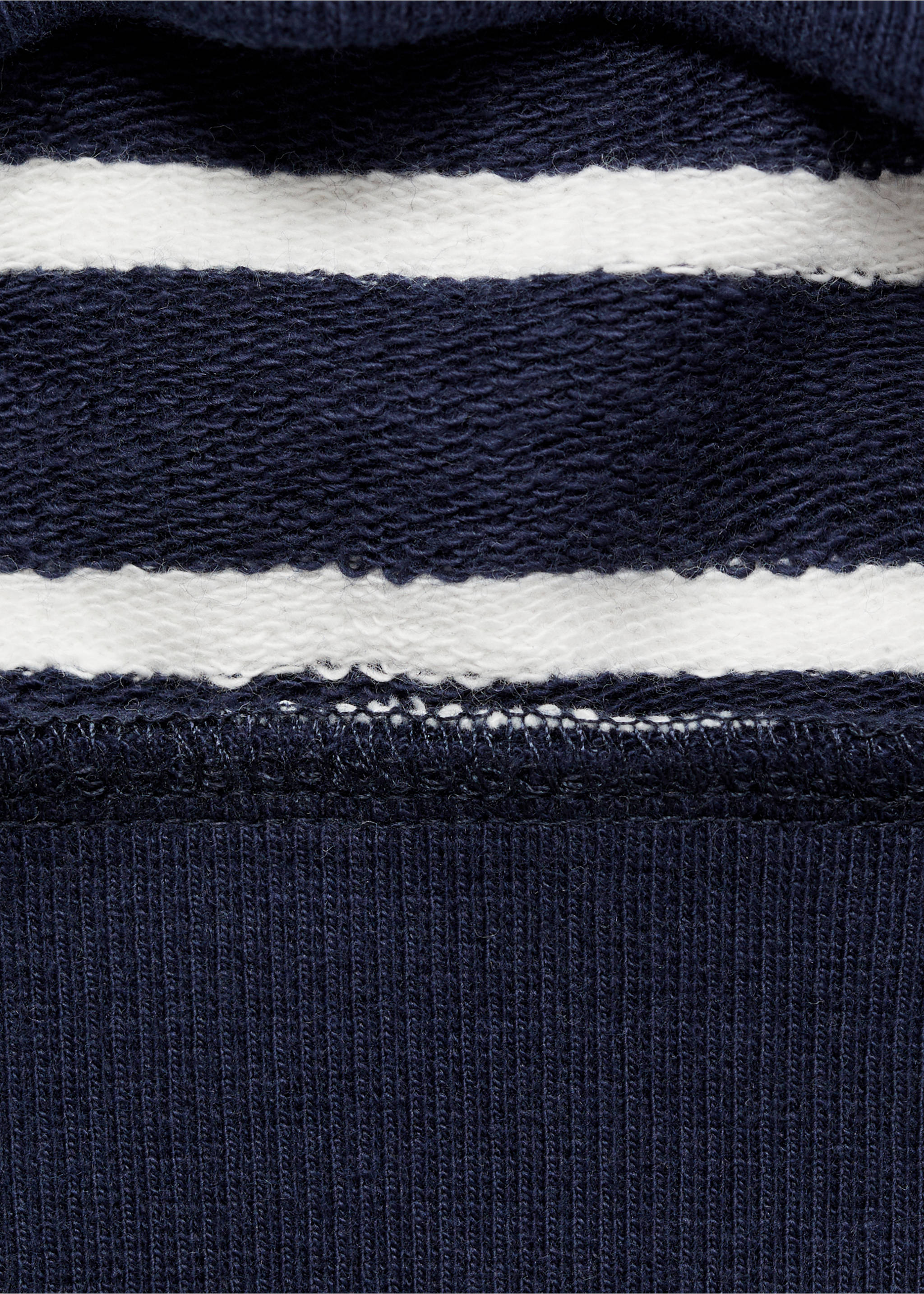 Striped cotton-blend sweatshirt - Details of the article 0, Dark Navy. Ref: 87093642-00.