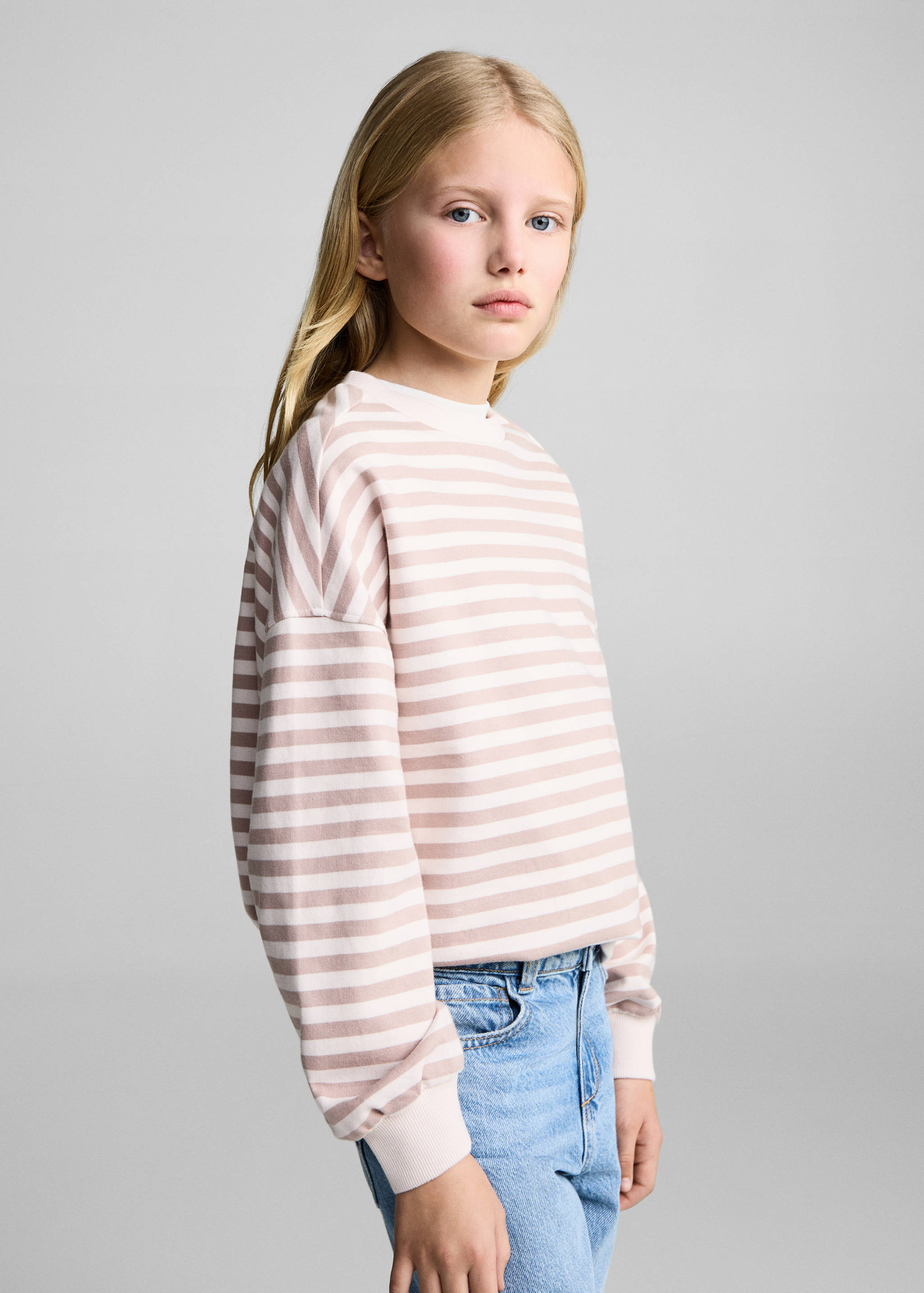 Striped cotton-blend sweatshirt - Medium plane