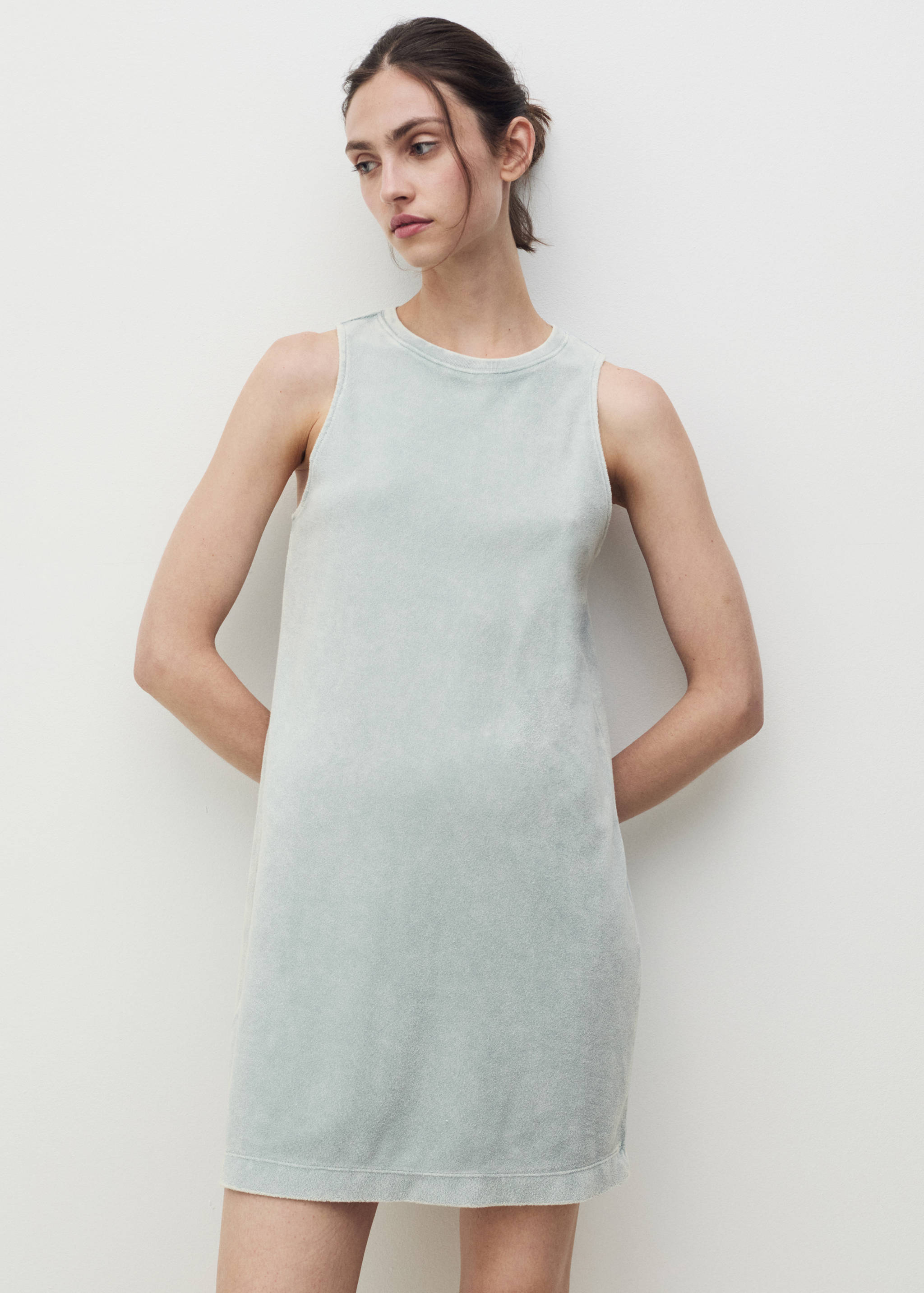 Overdyed terry cotton nightgown - Medium plane