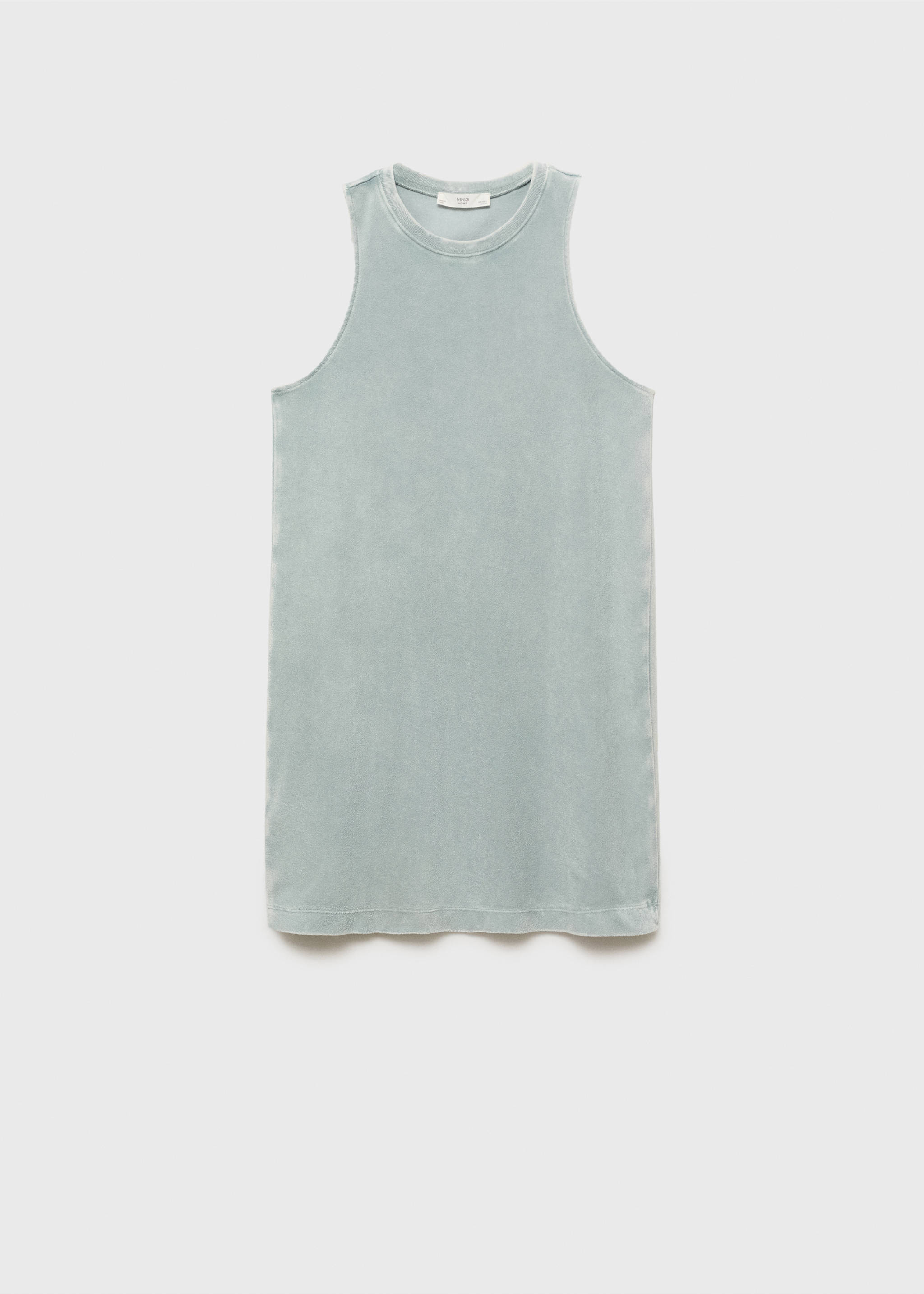 Overdyed terry cotton nightgown - Article without model, Mint Green. Ref: 87093652-00.