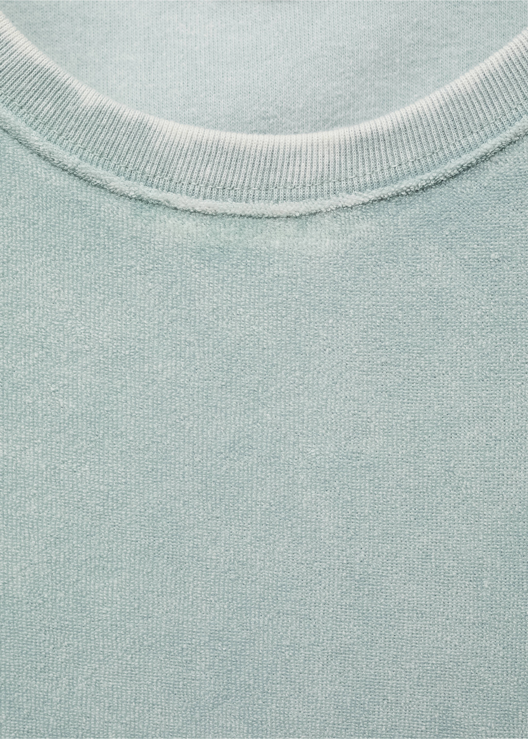 Overdyed terry cotton nightgown - Details of the article 8, Mint Green. Ref: 87093652-00.