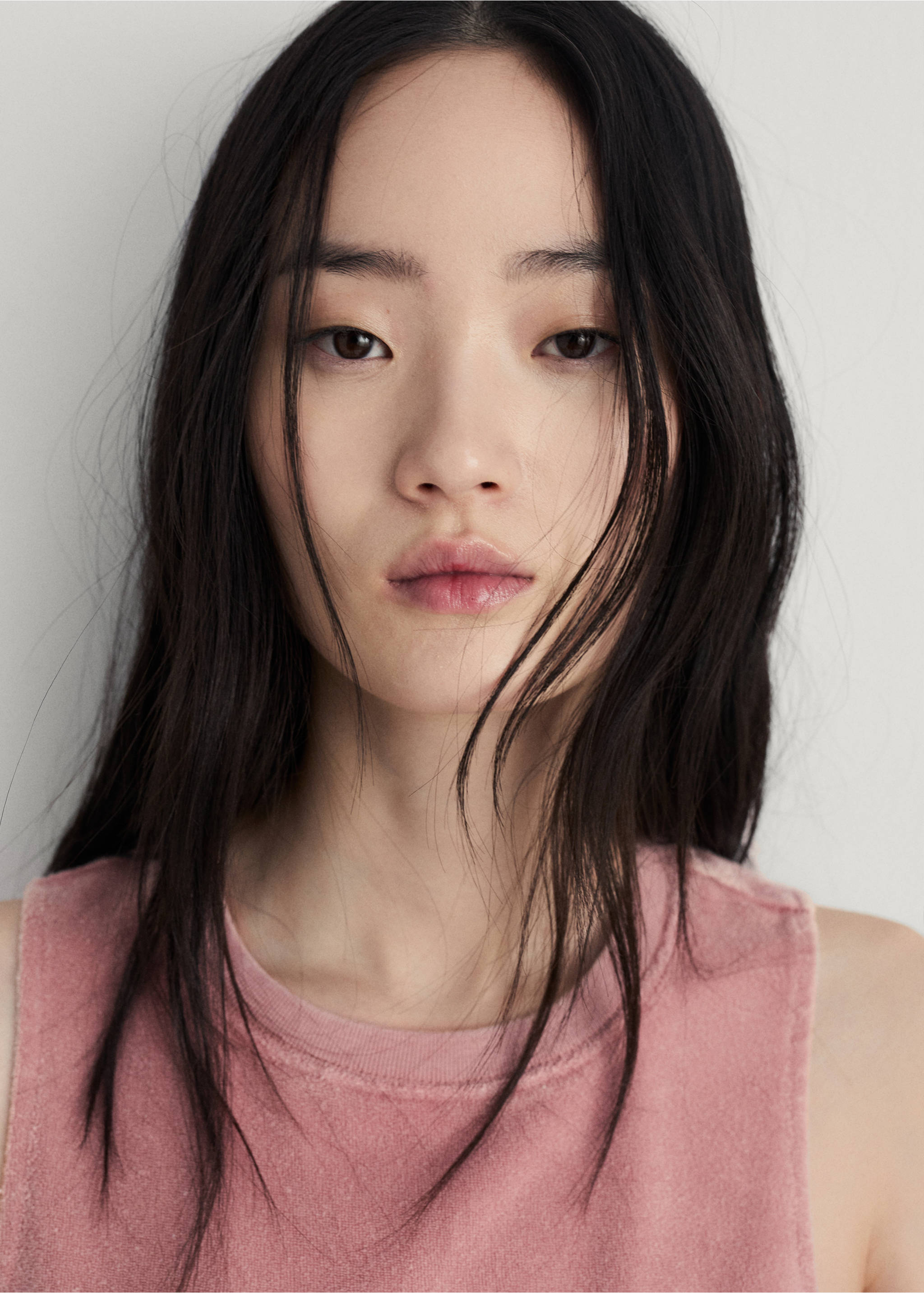 Overdyed terry cotton nightgown - Details of the article 1, Pink. Ref: 87093652-00.