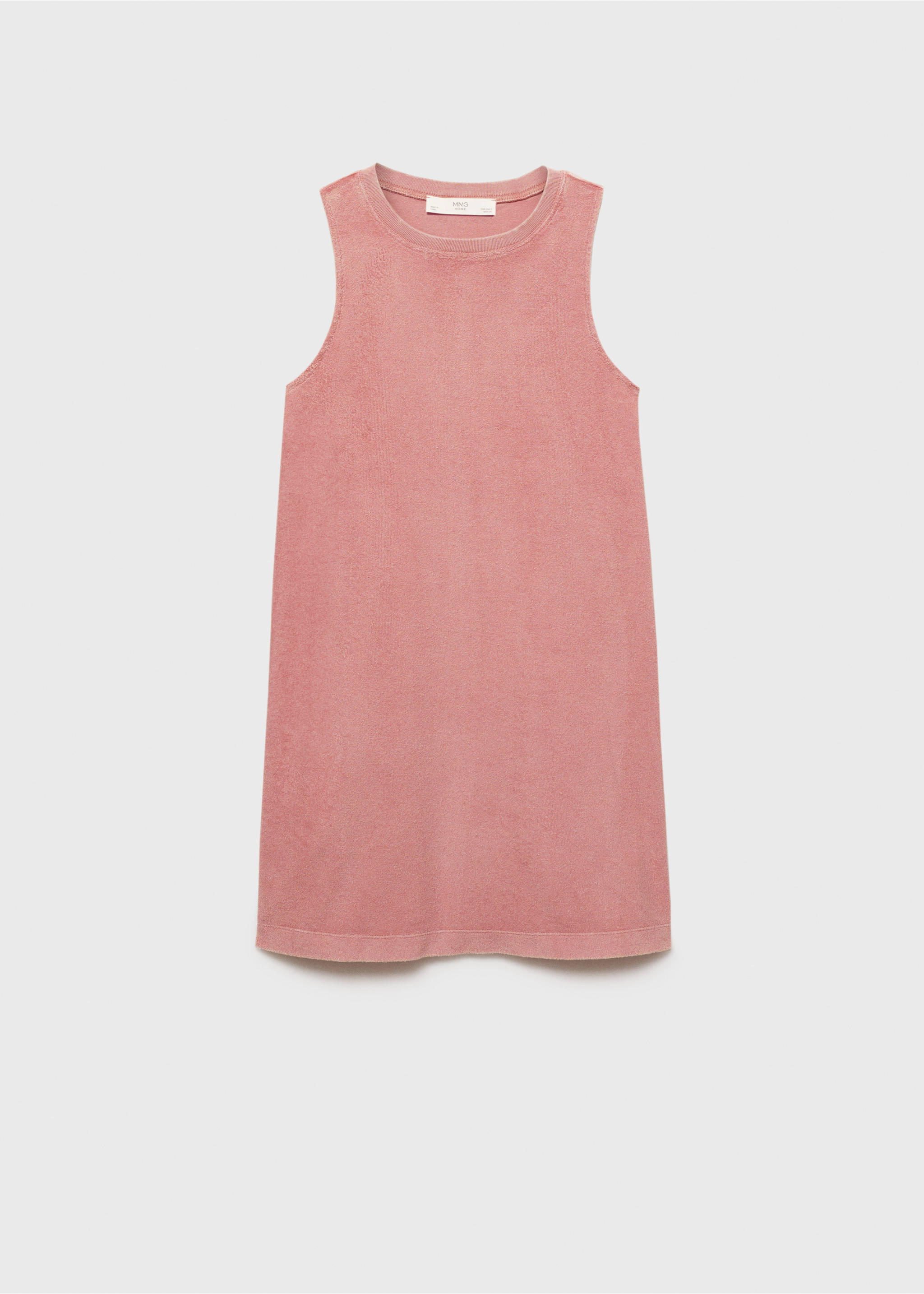 Overdyed terry cotton nightgown - Article without model, Pink. Ref: 87093652-00.