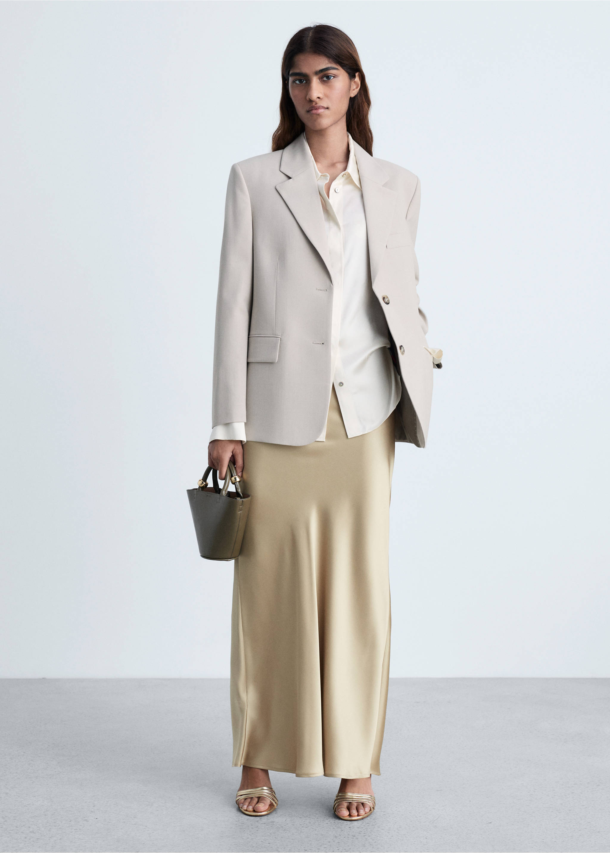 Jupe longue satinée - Plan général, Or. Ref: 87094062-00.