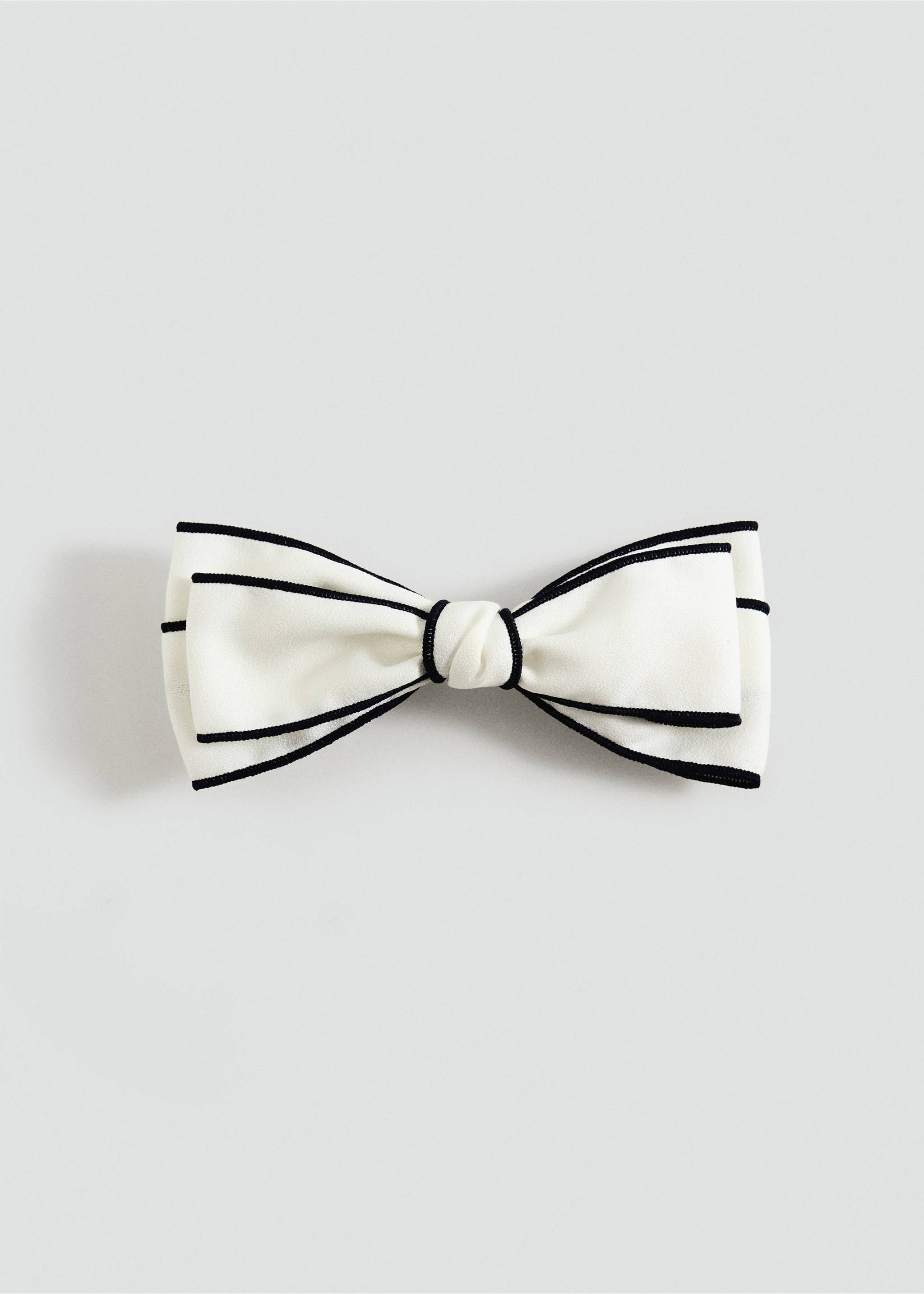 Barrette nœud bicolore - Article sans modèle, Blanc cassé. Ref: 87094064-00.