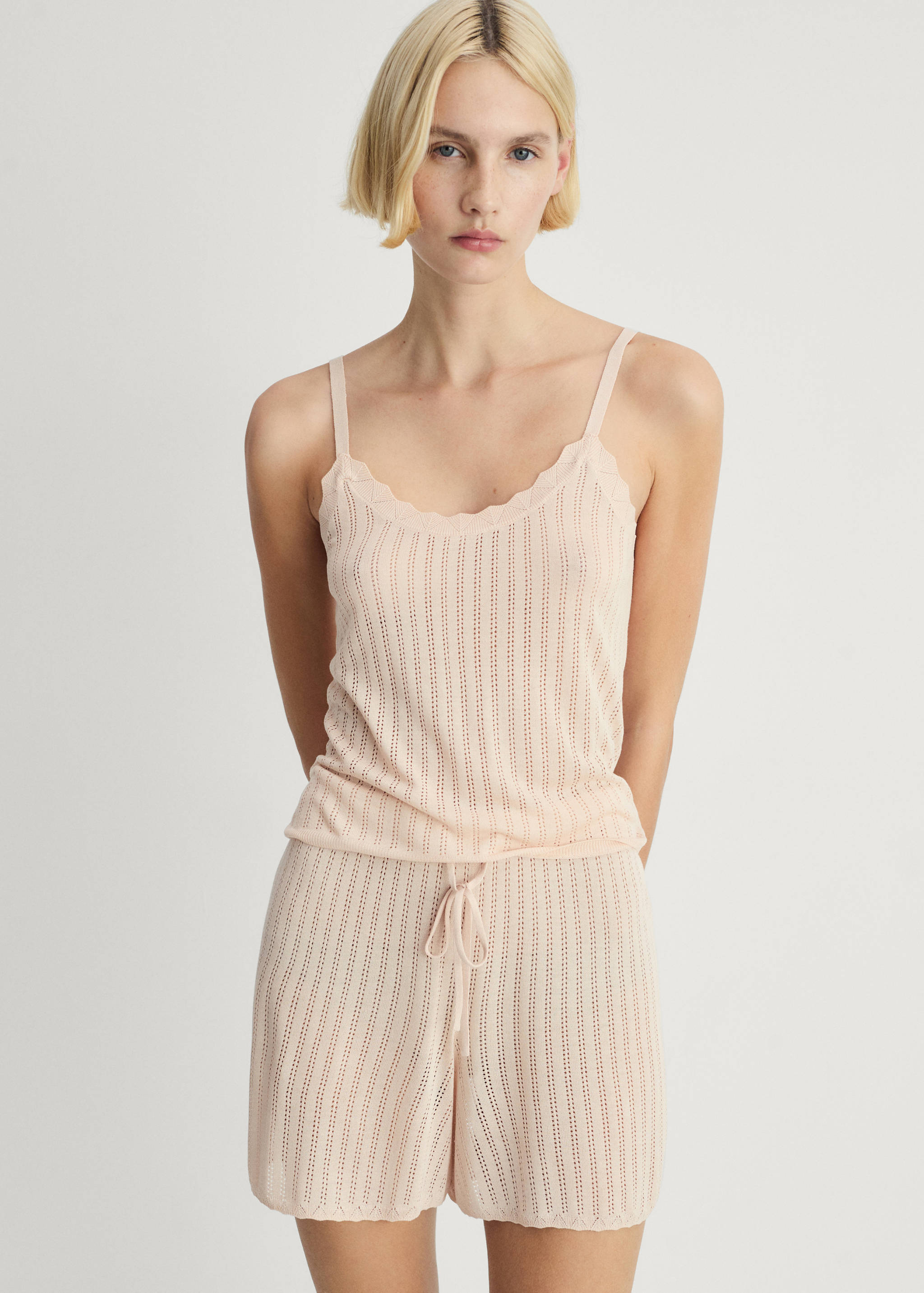 Pyjama top with pointelle detail - Medium plane