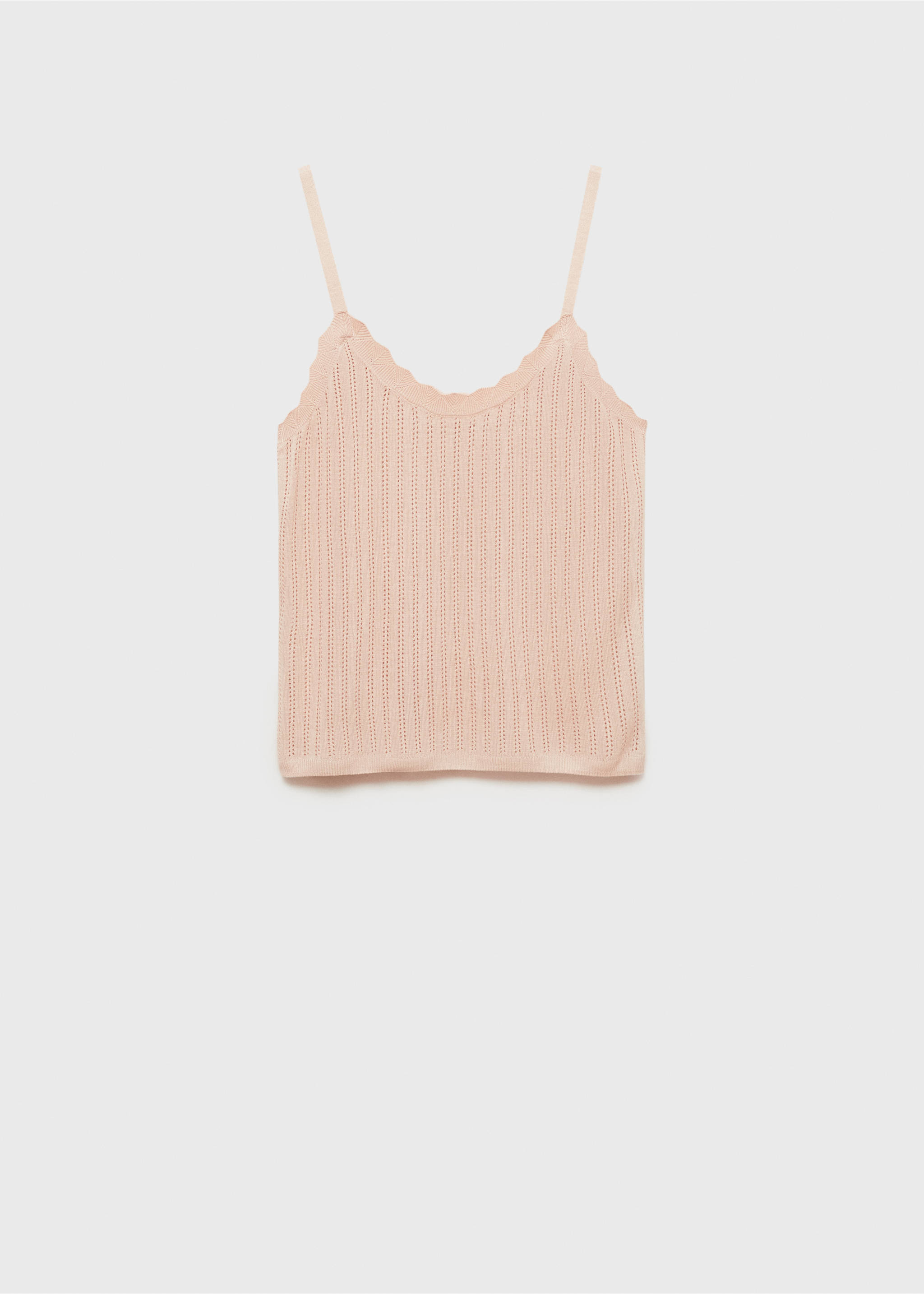 Pyjama top with pointelle detail - Article without model, Salmon. Ref: 87094065-00.