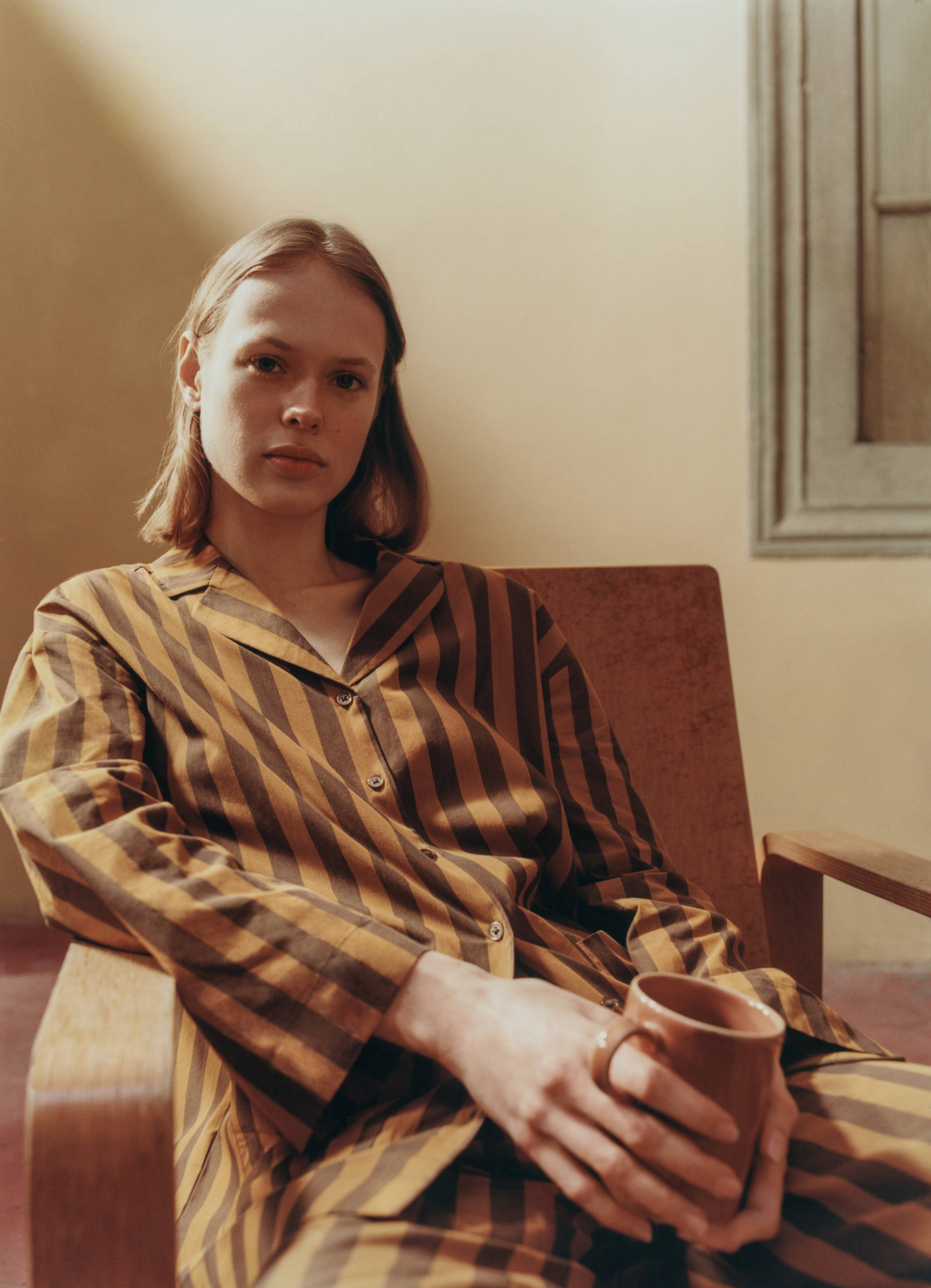 Two-tone woven striped long shirt - Details of the article 6