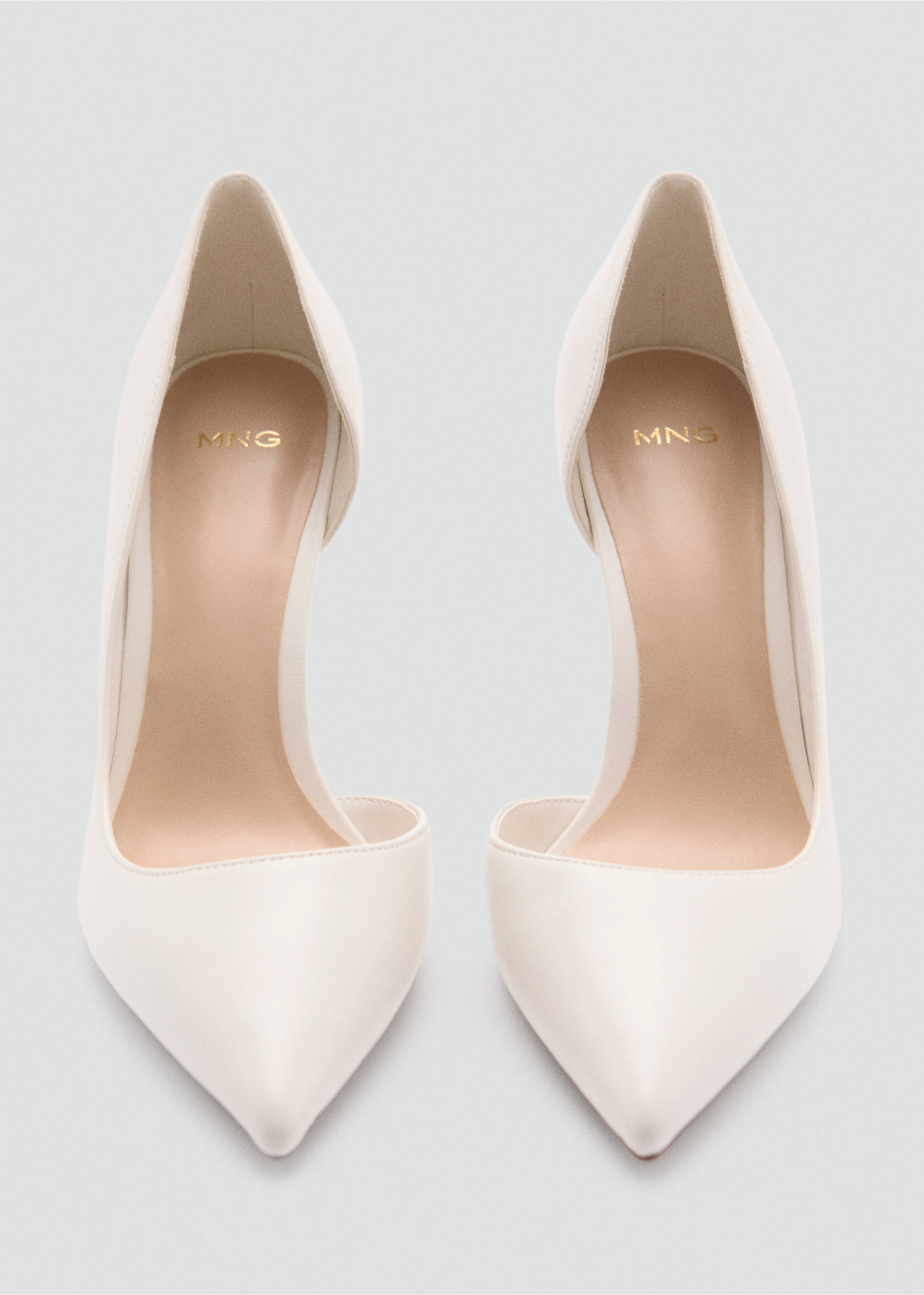 Asymmetrical heeled shoes - Details of the article 3, White. Ref: 87094067-00.