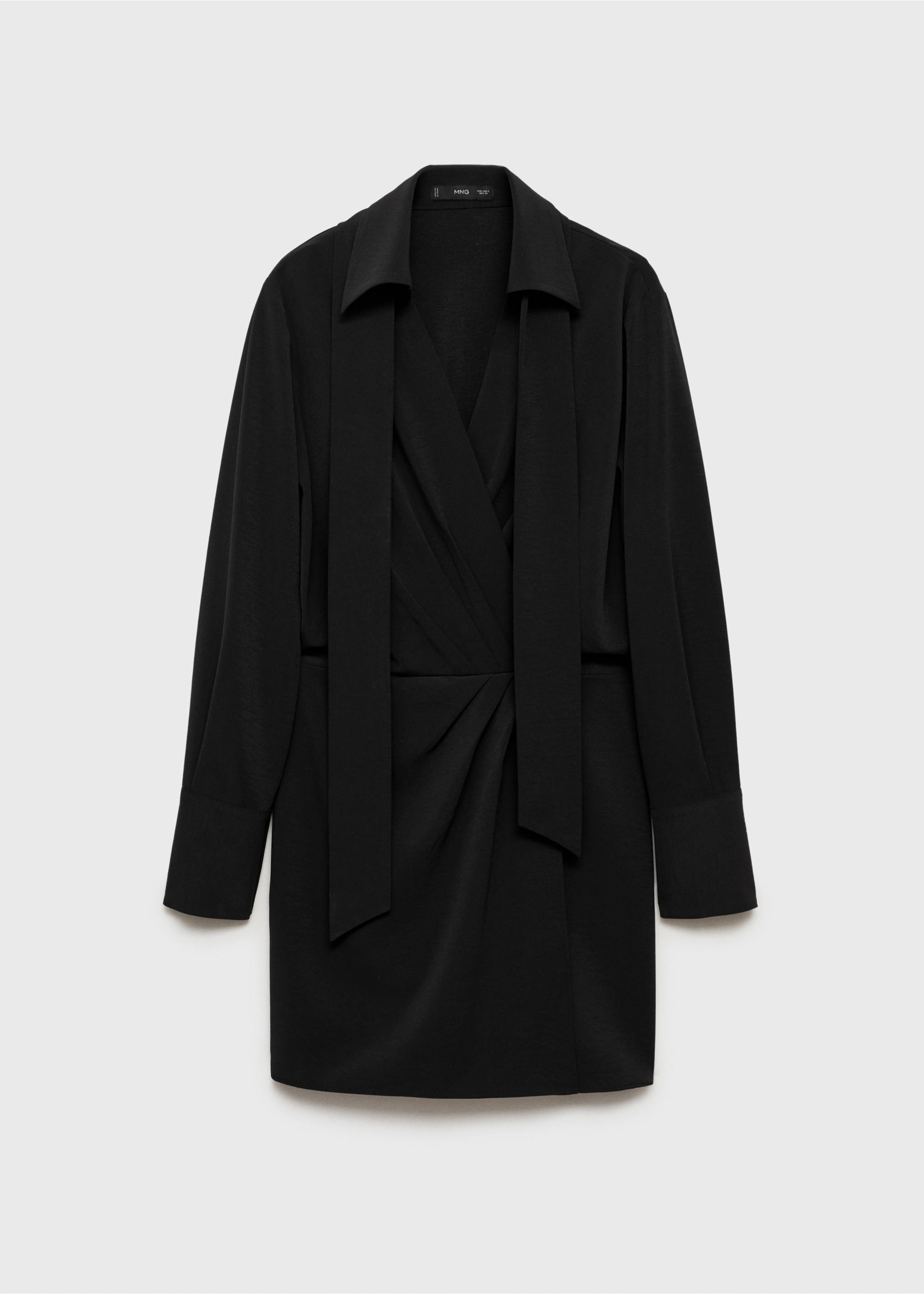 Robe cache-cœur col chemise - Article sans modèle, Noir. Ref: 87094069-00.