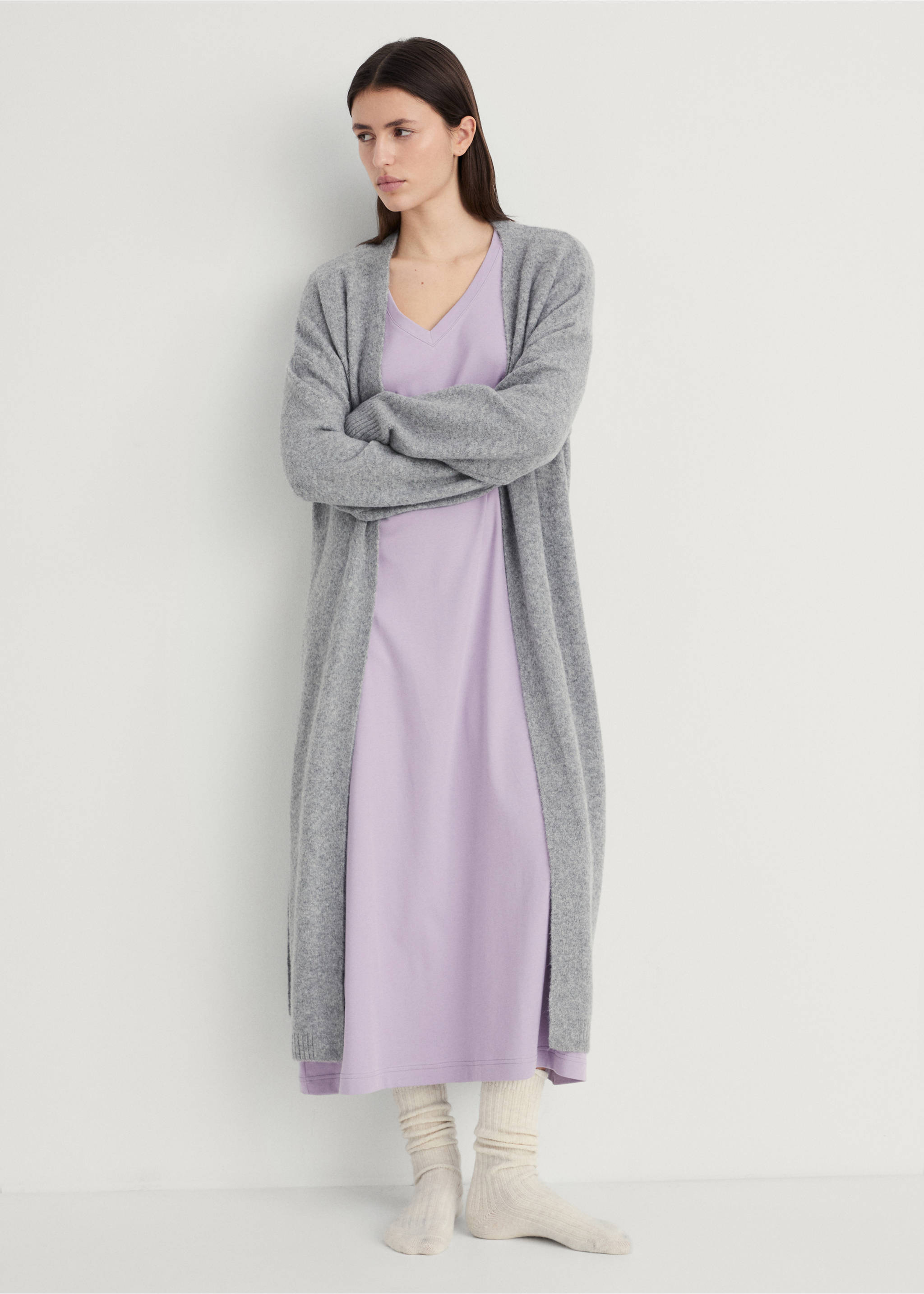 Plain cotton nightgown - General plane, Lavender. Ref: 87094072-00.