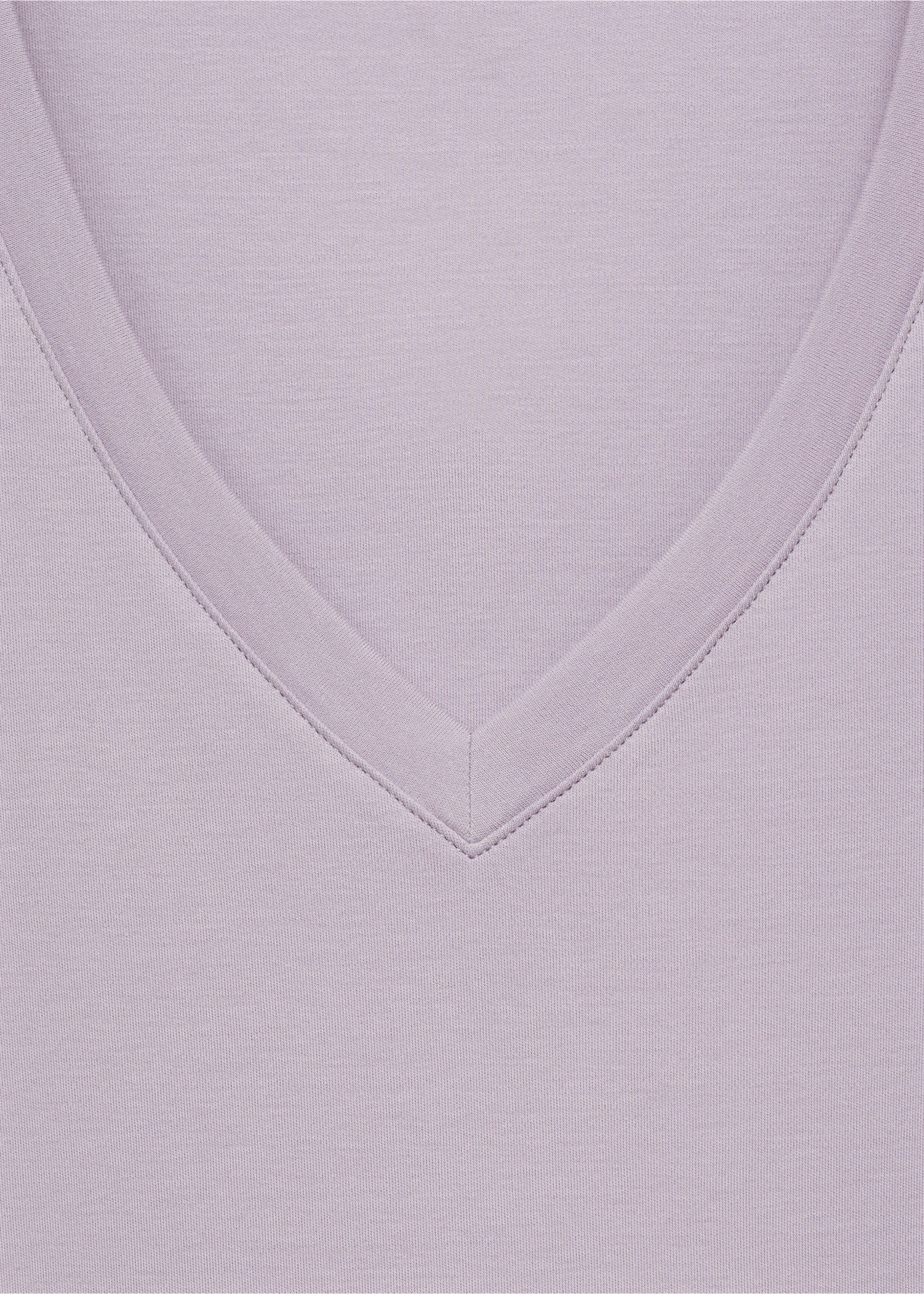Plain cotton nightgown - Details of the article 8, Lavender. Ref: 87094072-00.