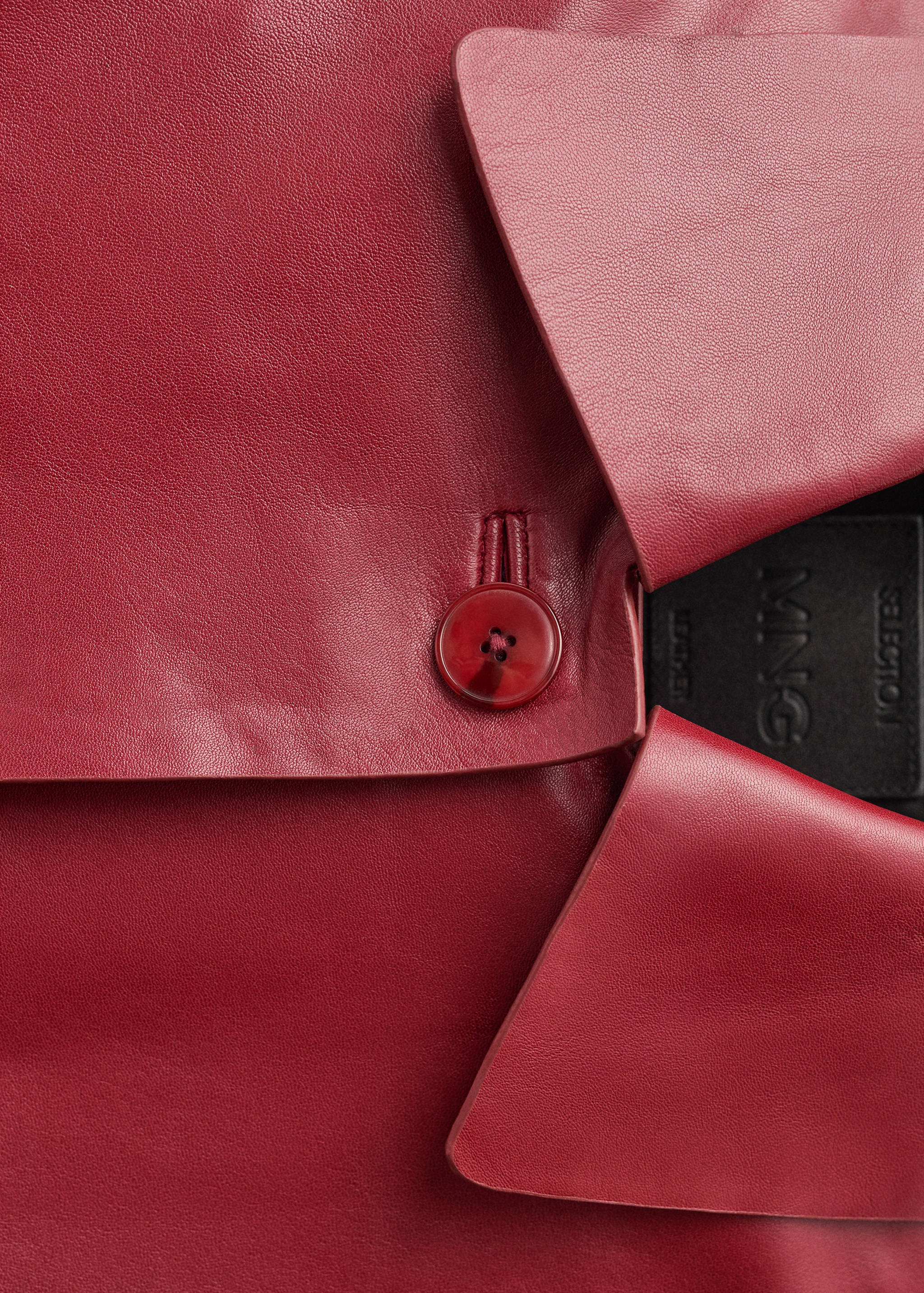 Buttoned leather jacket - Details of the article 0