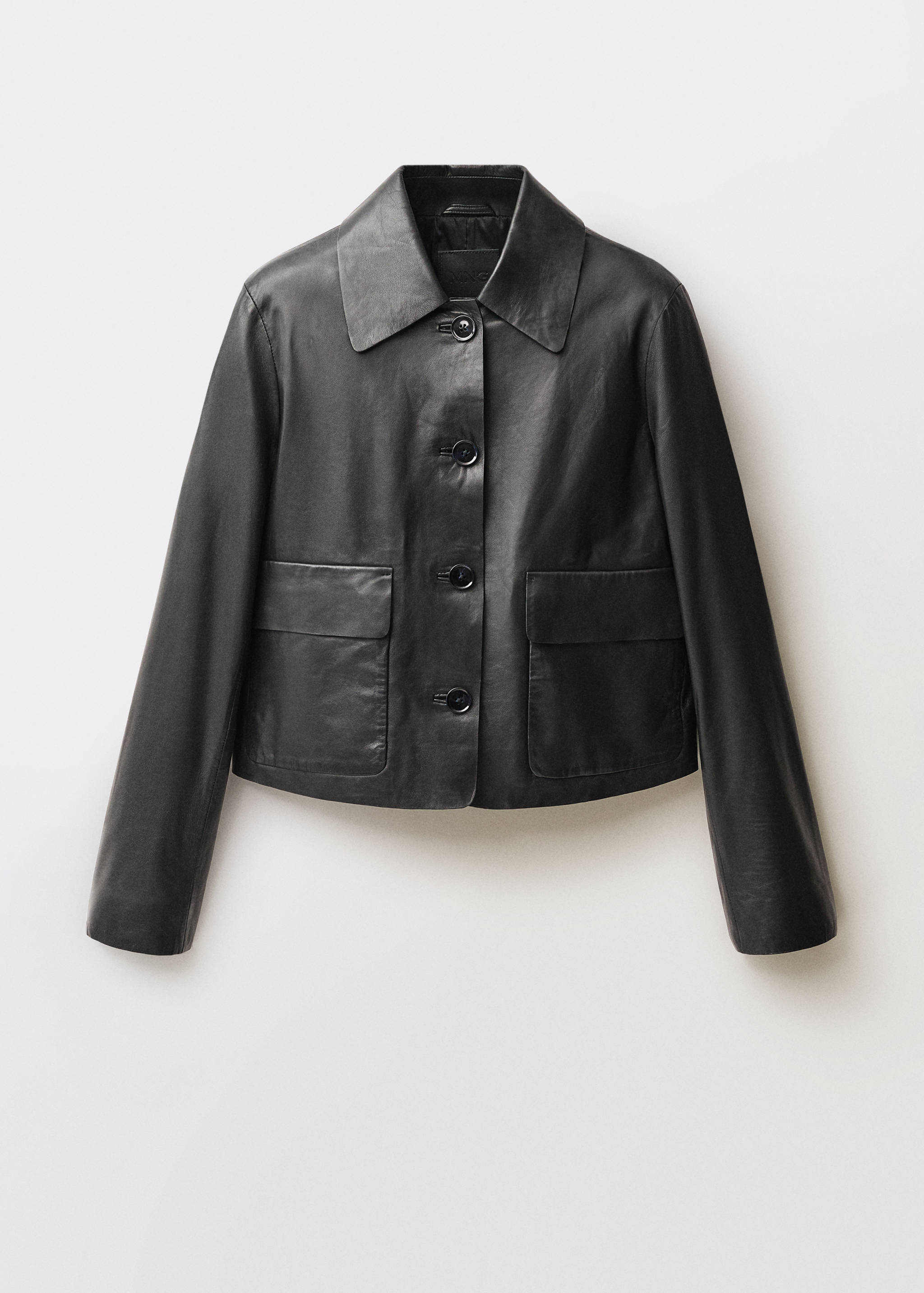 Buttoned leather jacket - Article without model