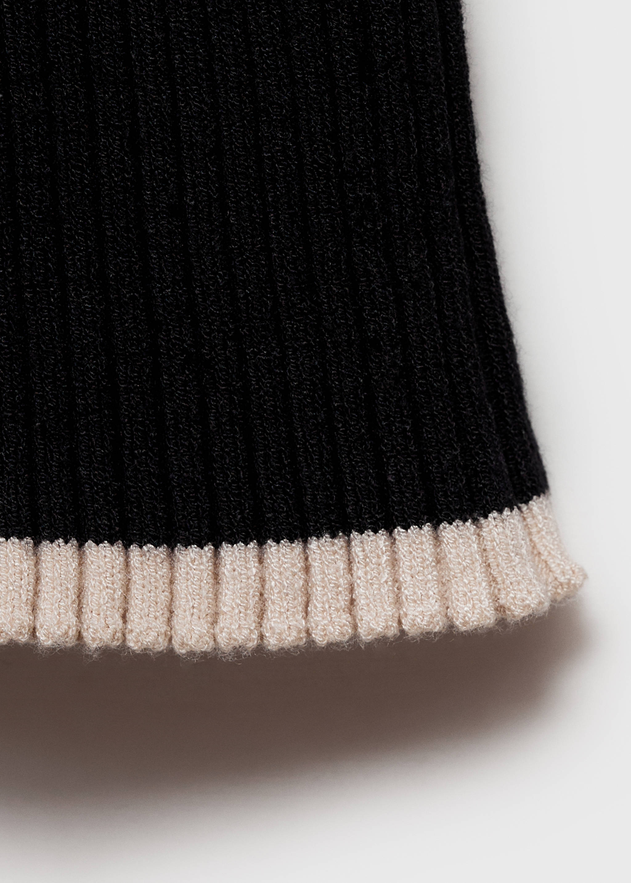 Contrast ribbed knit dress - Details of the article 0