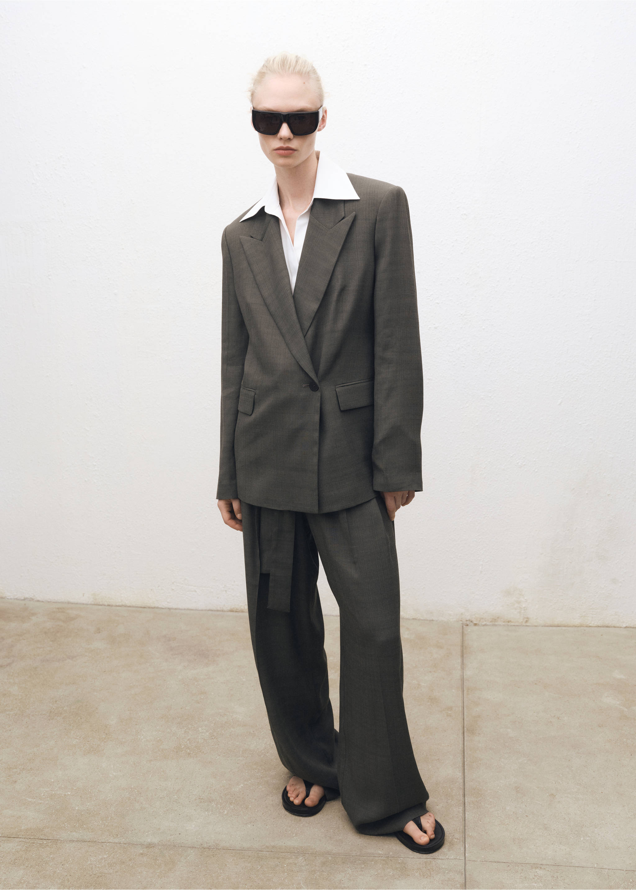 Regular cotton lyocell-blend shirt - General plane, Off White. Ref: 87094081-00.