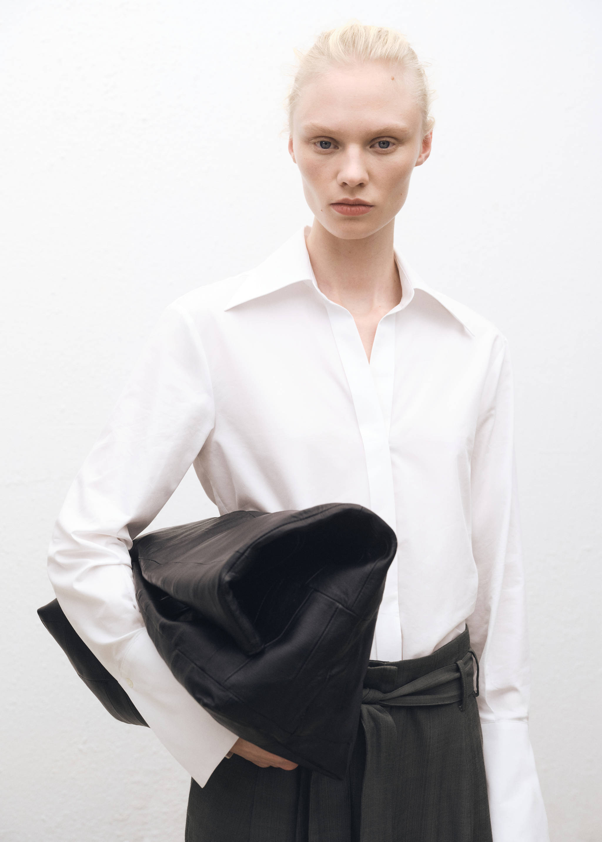 Regular cotton lyocell-blend shirt - Medium plane