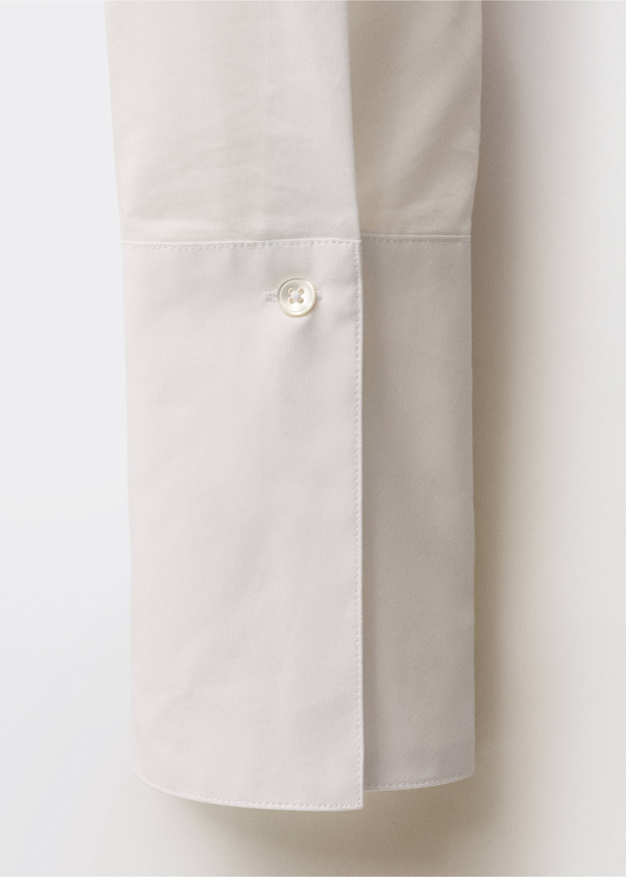 Regular cotton lyocell-blend shirt - Details of the article 0, Off White. Ref: 87094081-00.