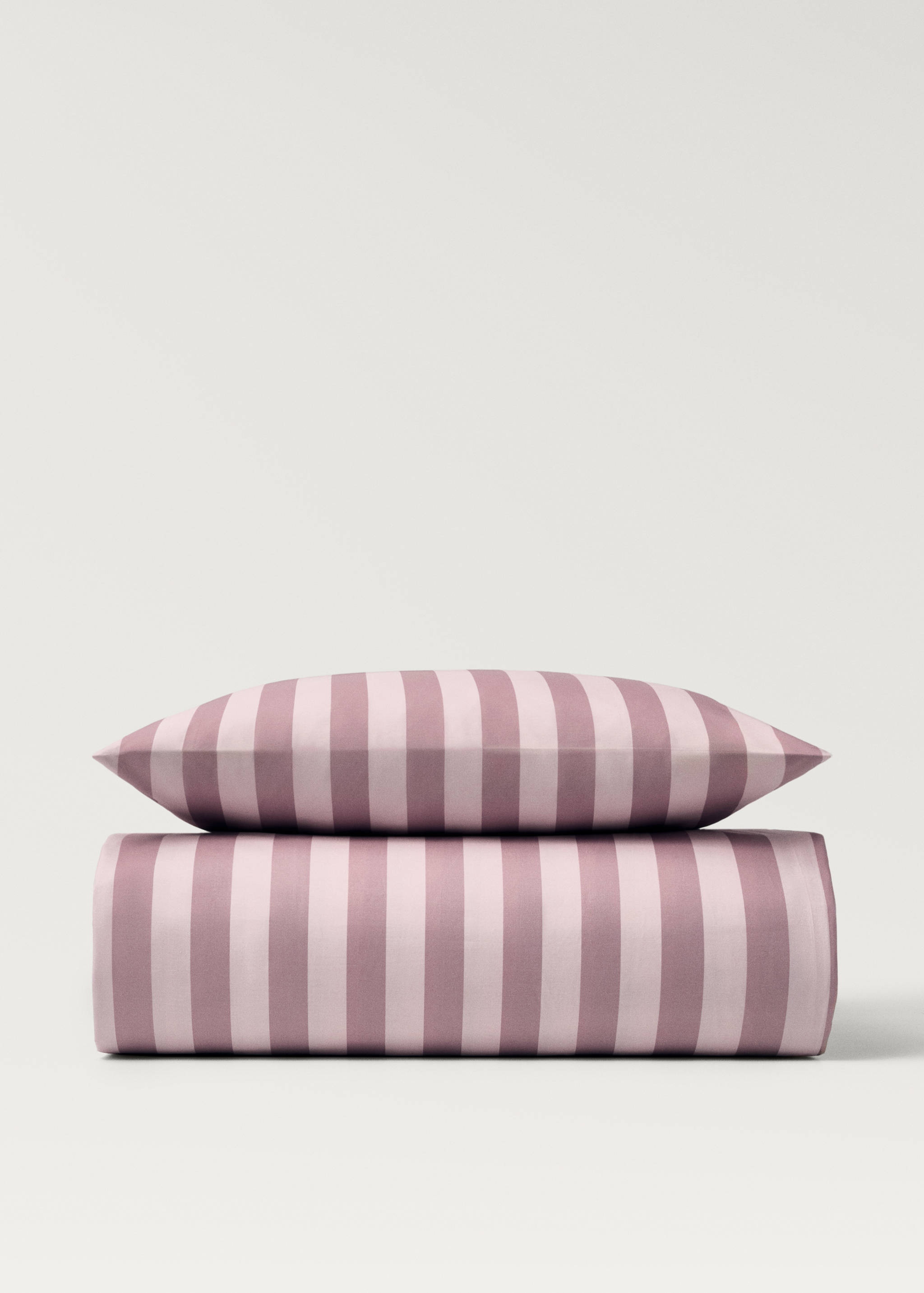 Cotton percale thick-striped duvet cover - Article without model