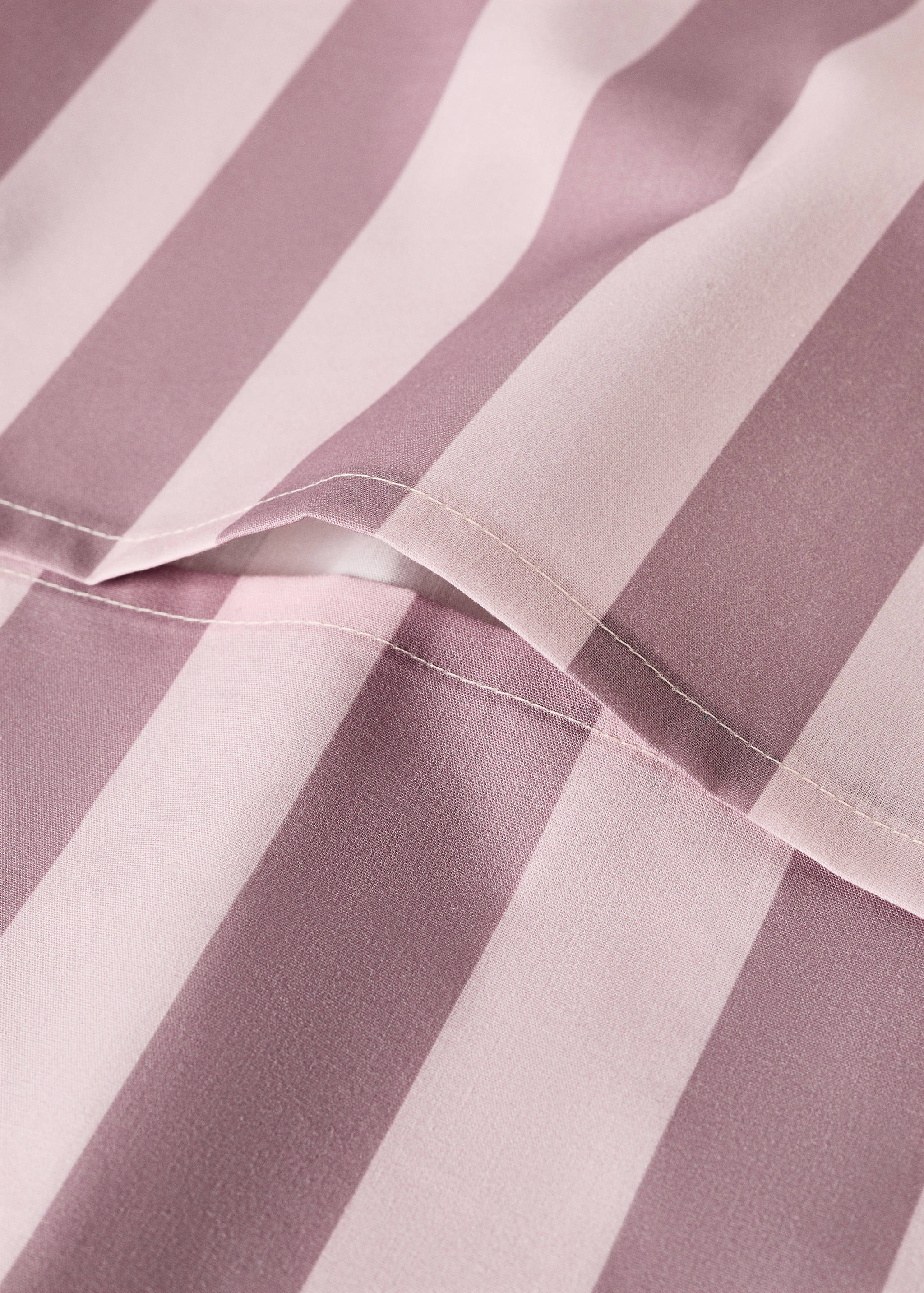 Cotton percale thick-striped duvet cover - Details of the article 1