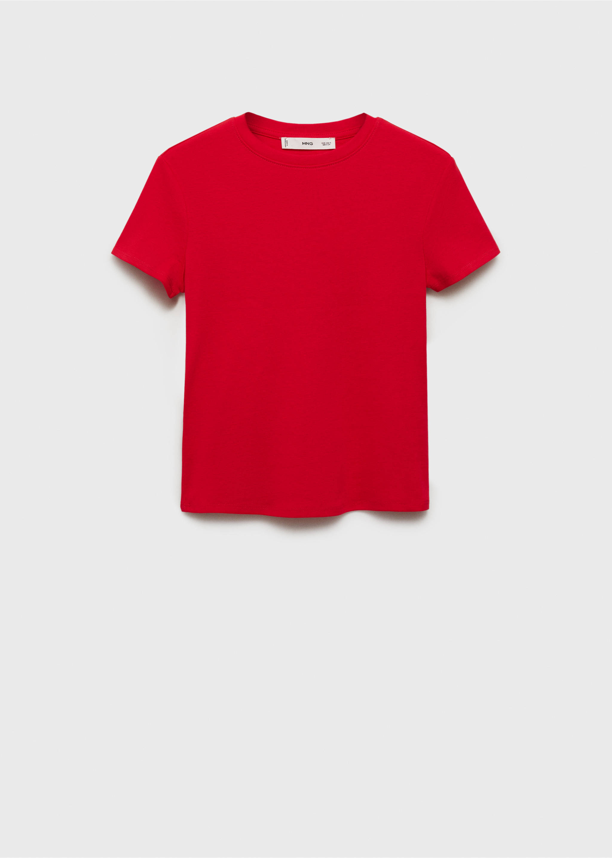 Fitted cotton t-shirt - Article without model, Red. Ref: 87094088-00.