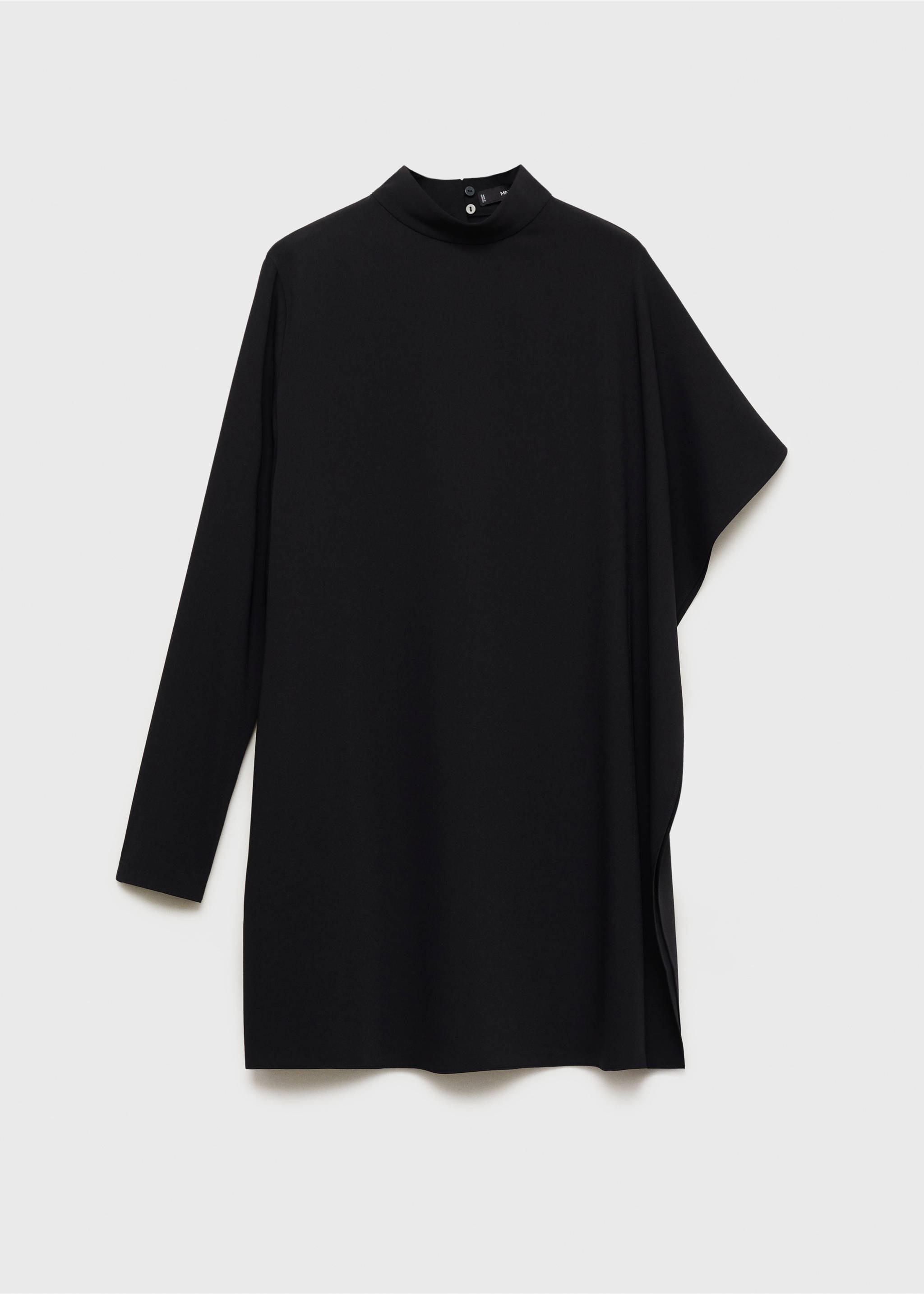 Short asymmetrical sleeve dress - Article without model, Black. Ref: 87094090-00.