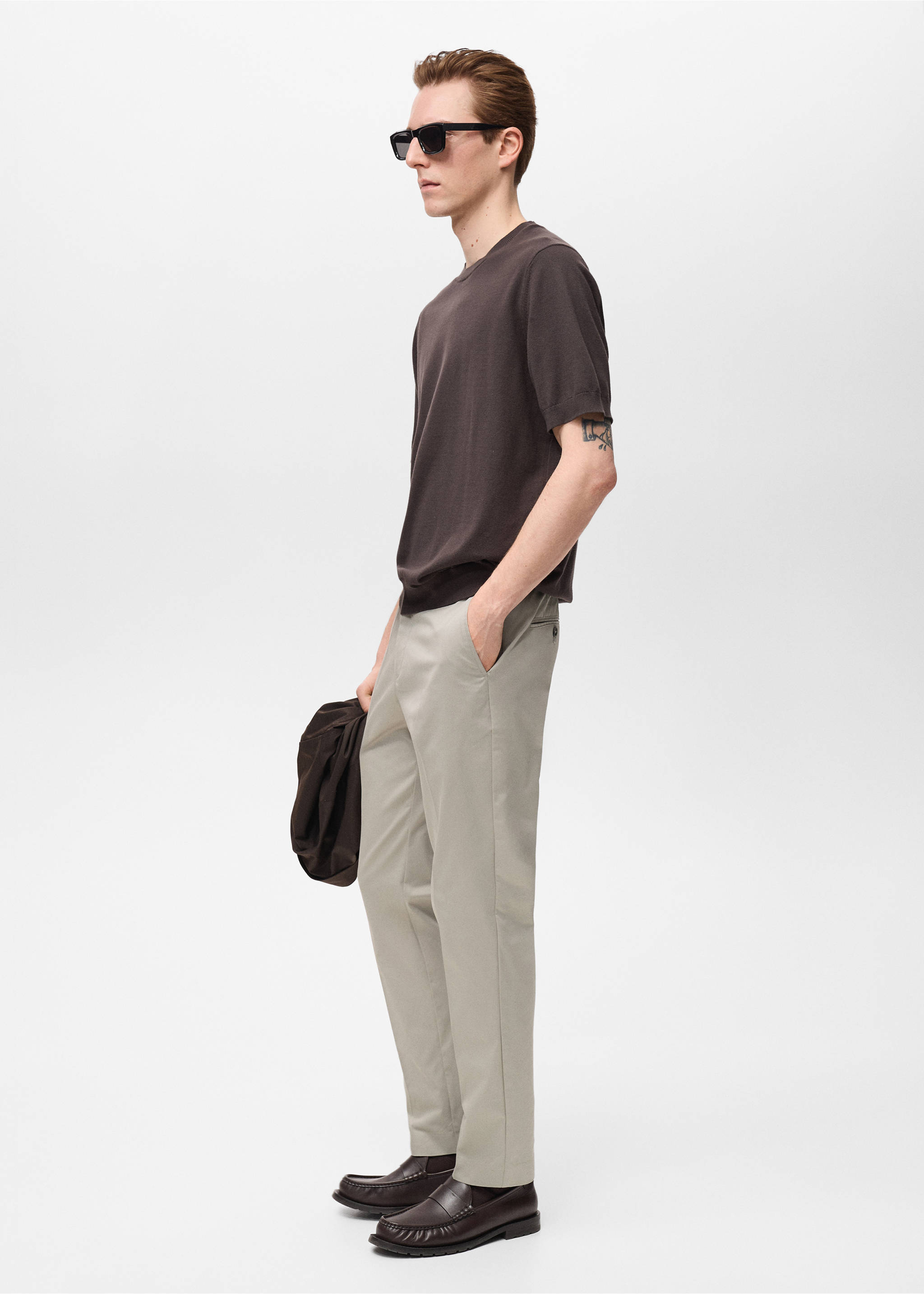 Dublino slim-fit chino - Detail van het artikel 2, IJsgrijs. Ref: 87094387-00.